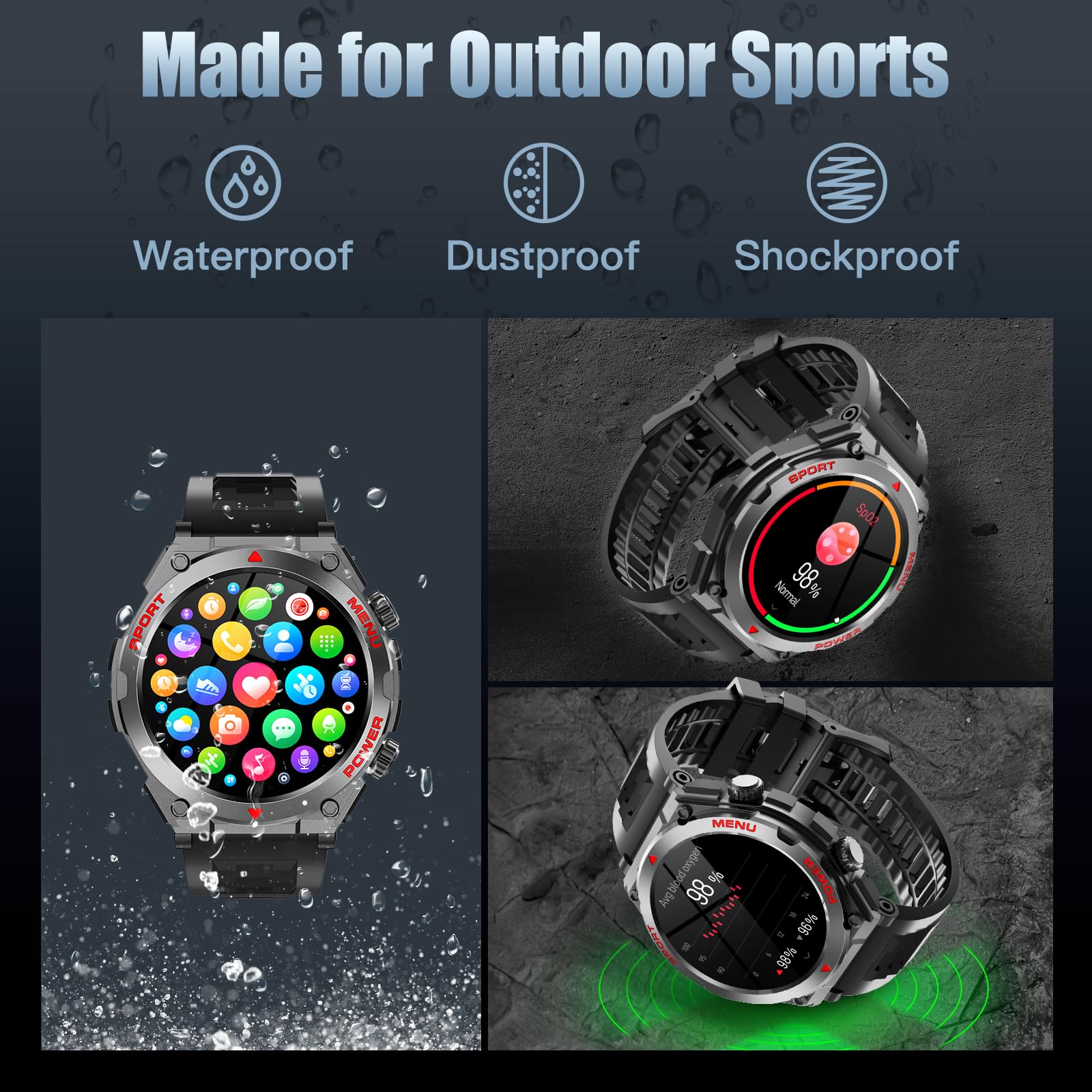 Jdcrsj Military Smart Watch thumbnail 5