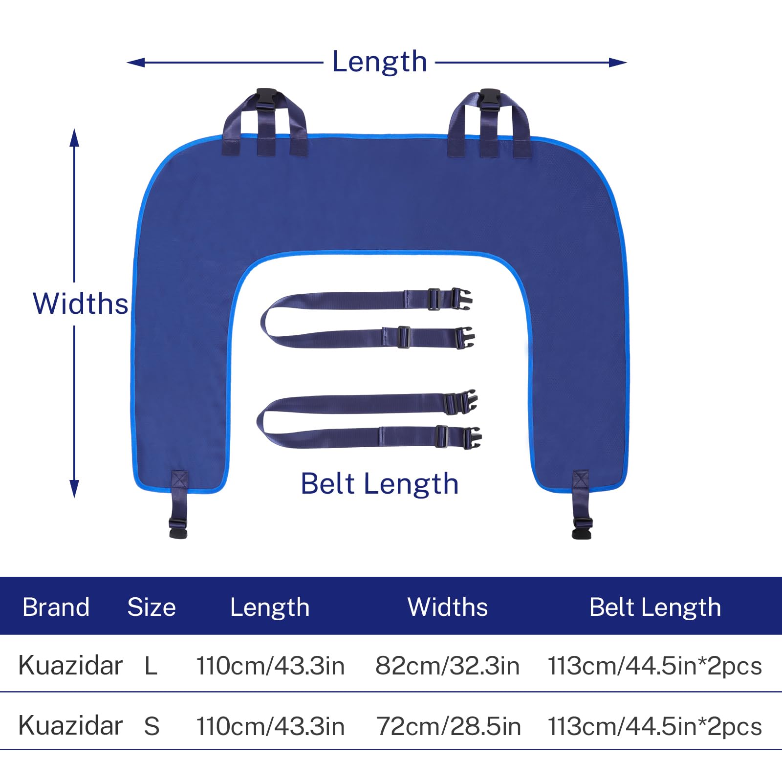 KUAZIDAR U-Shaped Positioning Sheet - Transfer Sheet for Turning and Repositioning, Multipurpose Bed Pad with Reinforced Handles, Turning Device for Elderly, Bed Patients (Blue Size-L) thumbnail 4