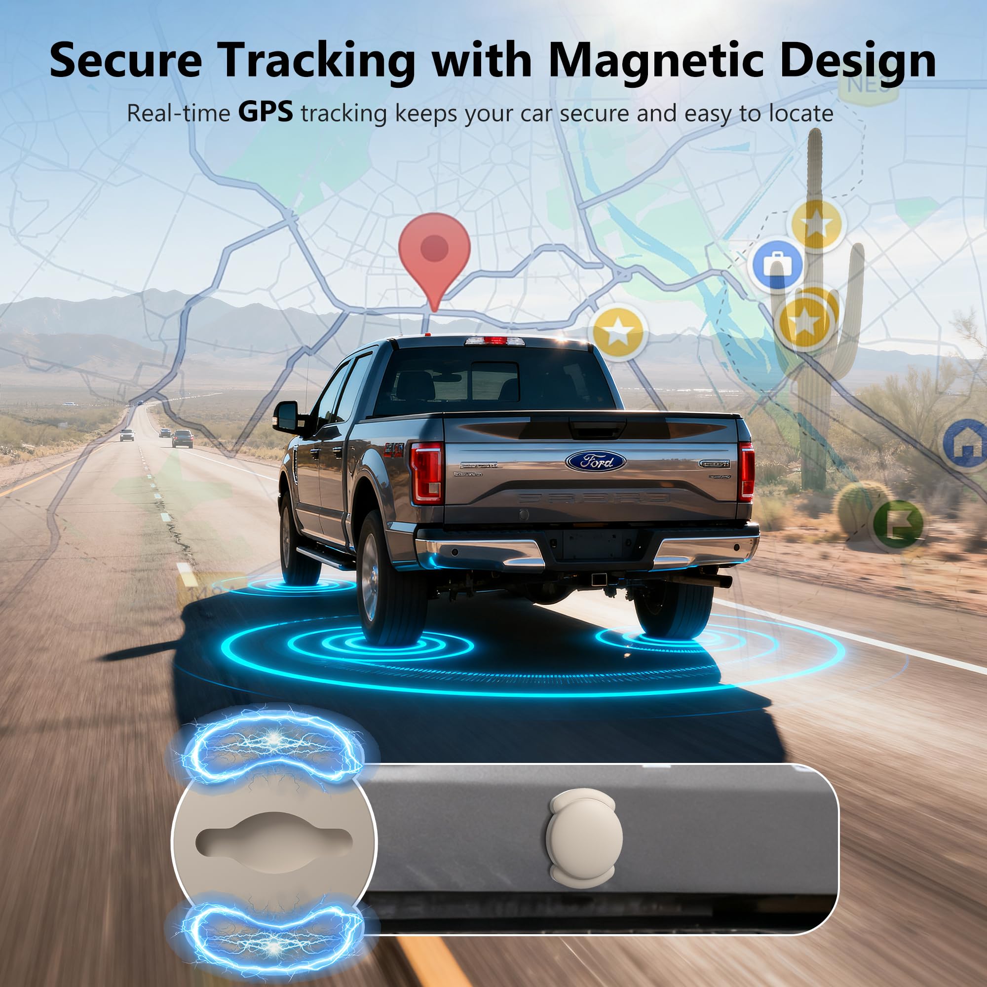 Mini GPS Tracker for Vehicles, Kids, Pets – Portable GPS Tracker for Car with 1-Year Battery Life, No Monthly Fee, Compatible with Android thumbnail 5