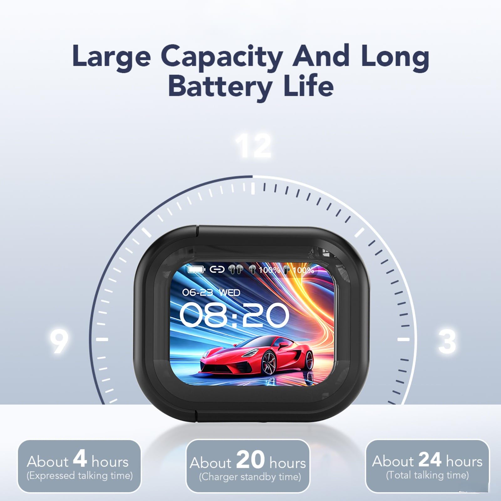 NE20 Translation Earbuds Real Time, AI 135 Language Translator Earbuds, 5 Translation Modes, LCD Touch Screen, HiFi Sound, Translate Ear Buds Wireless Bluetooth 6.0 Headphones for Travel Learning thumbnail 3