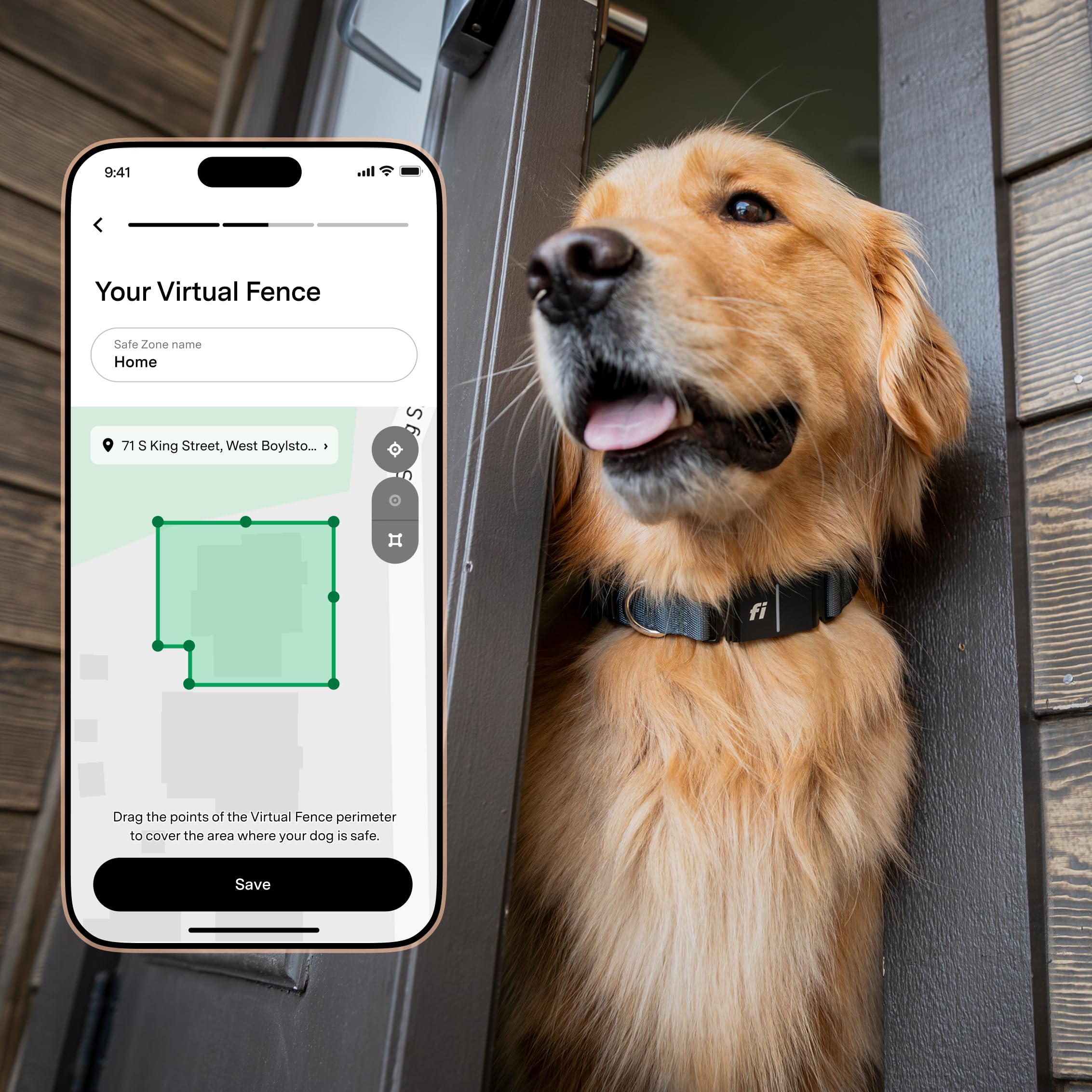 New Fi Series 3+ Smart Dog Collar - GPS Dog Tracker and Activity &amp; New Fitness Monitor, Waterproof, LED Light, Escape Alerts, Nationwide Coverage [Free 6 Month Membership] (Gray, Medium) thumbnail 3