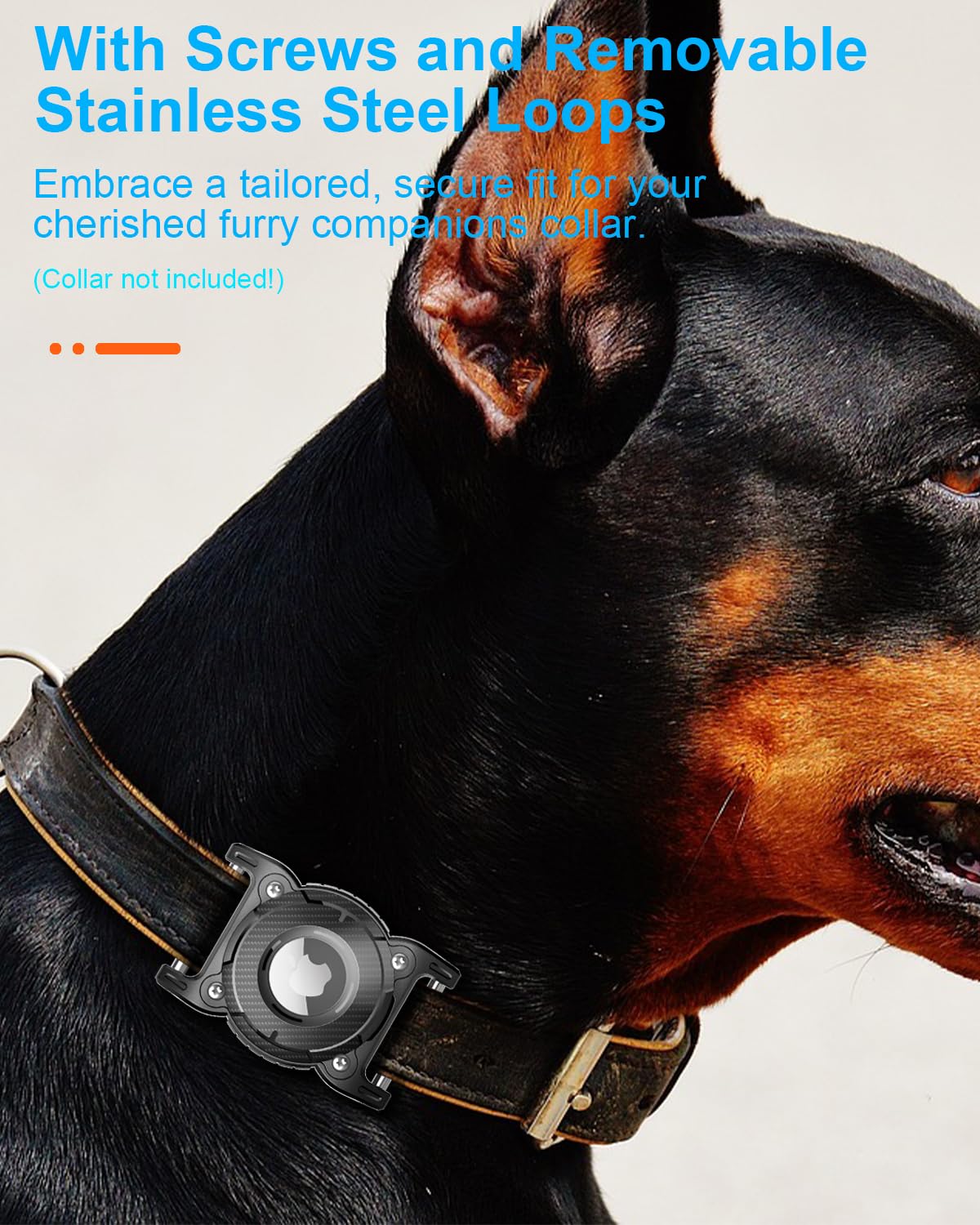 ONEONTA Airtag Dog Collar Holder | Airtag Dog Waterproof - Airtag Holder for Dog Collar with Removable Metal Loop, Sturdy TPU, Lightweight, Compact Size, Fits 1" Width Collar thumbnail 2