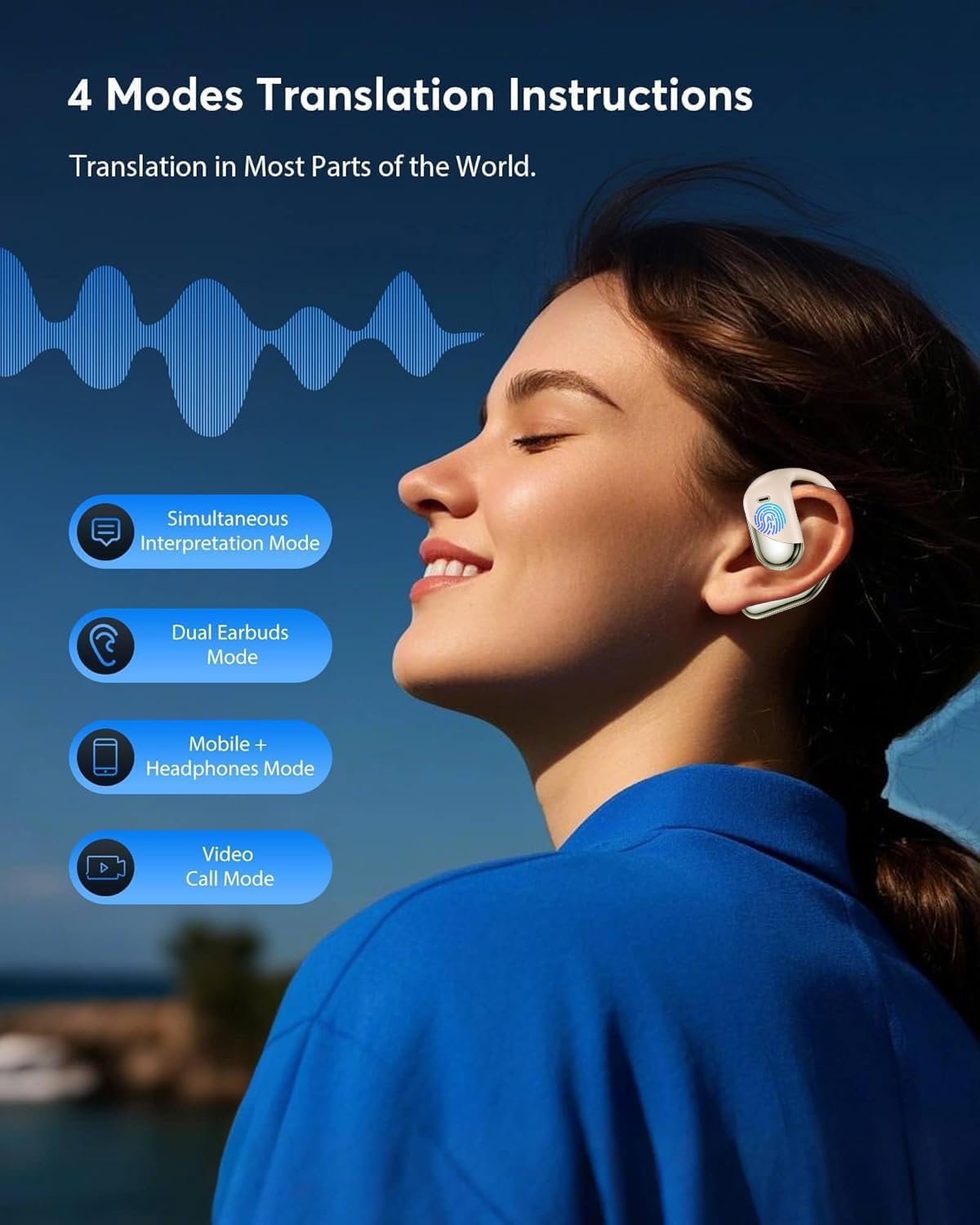 Paekole Translation Earbuds Real Time - AI 144 Language Translator Earbuds, Audifonos Traductores Inglés Español, 3-in-1 Translating Device, Translate Ear Buds for Travel Learning with Charging Cradle thumbnail 5