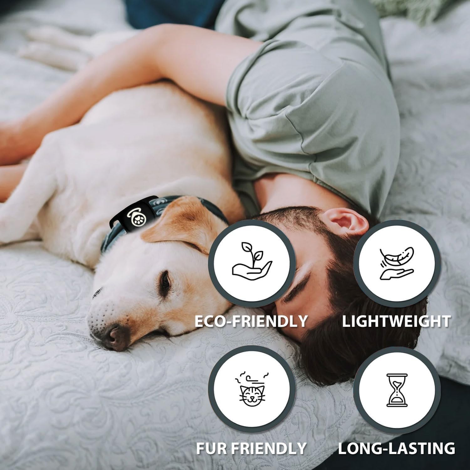 Pet Tracker for Dog, Dog Tracker Smart Pet Location Tracker with Holder, Personalized Smart Item Finder, MFi Certificated Tracking Device, No Monthly Fee, Works with Find My, iOS Only, Black thumbnail 2