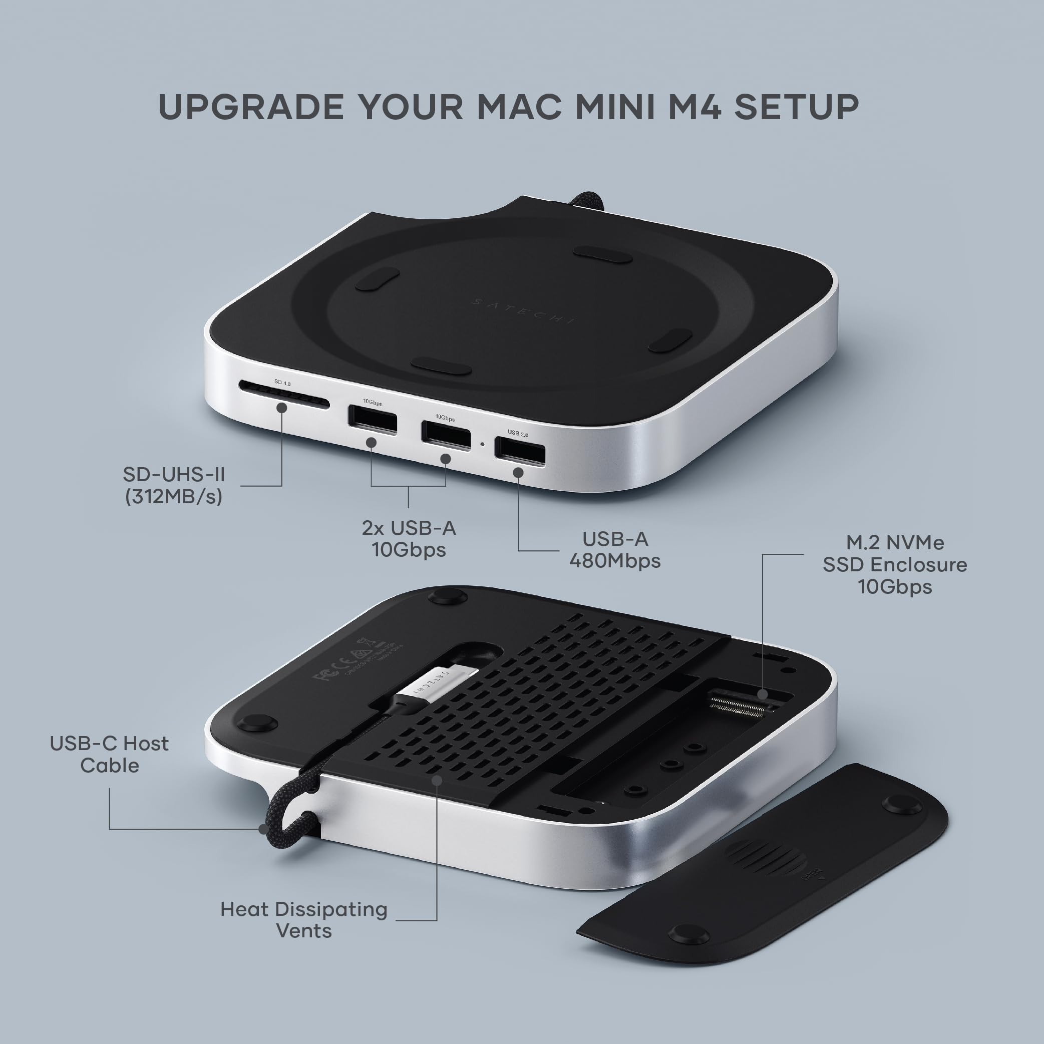 Satechi Mac mini M4 Hub &amp; Stand thumbnail 2