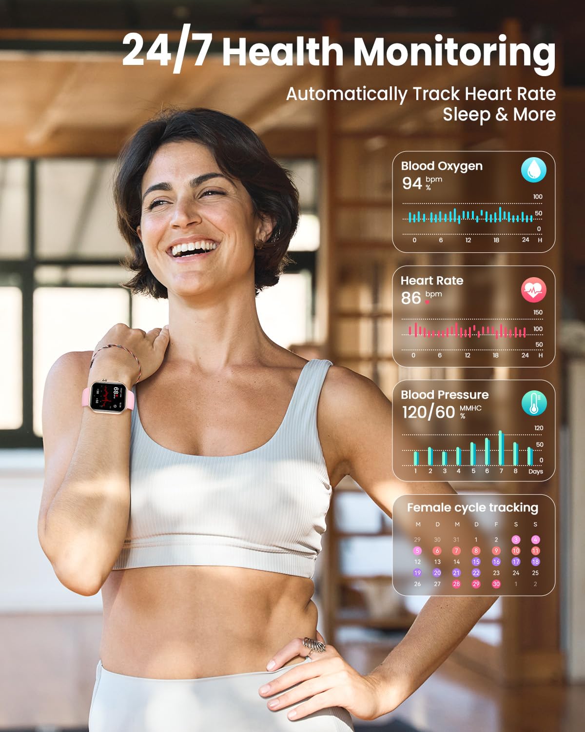 Smart Watch 1.85" for Women Men Fitness thumbnail 4