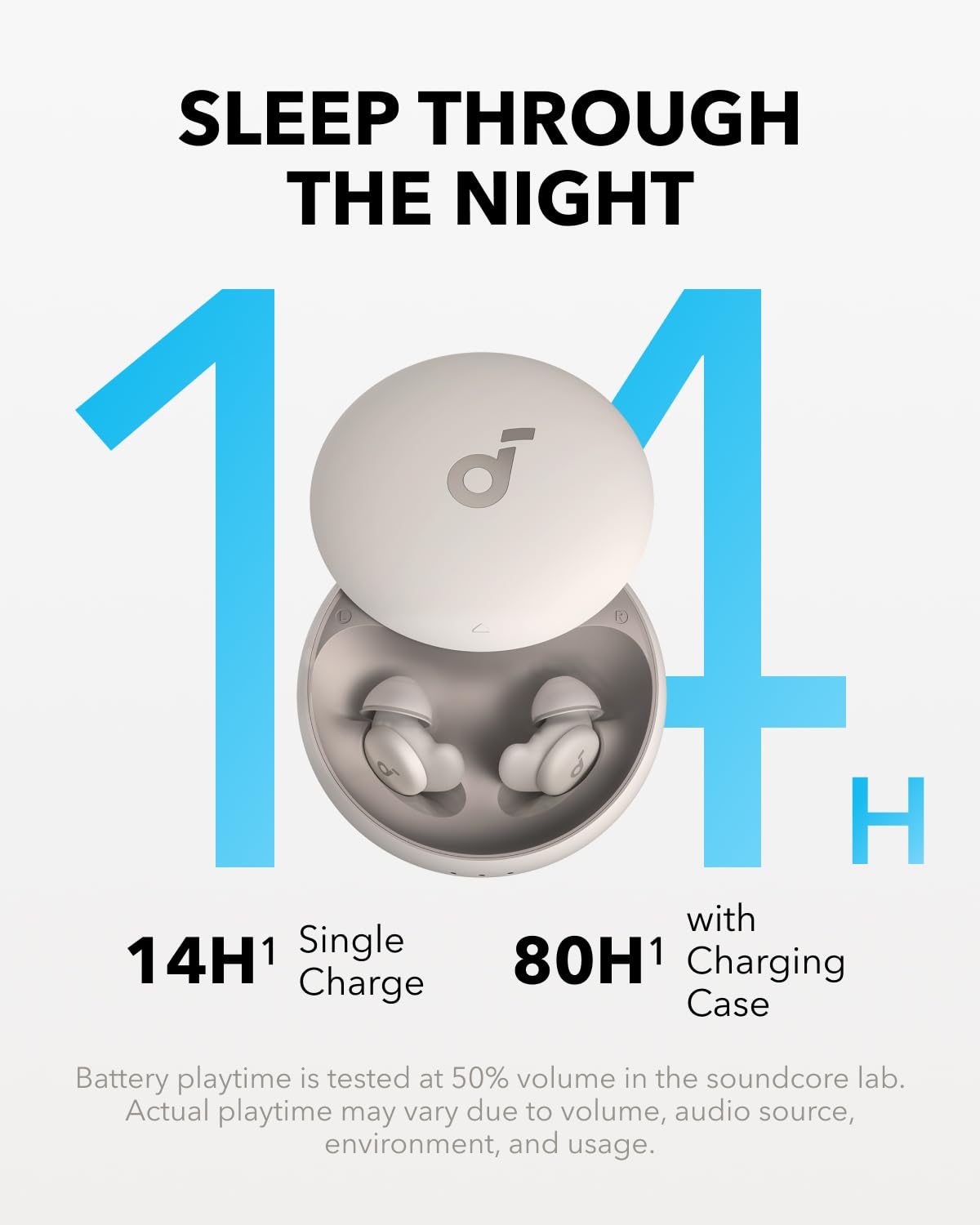 Soundcore Sleep A20 by Anker Sleep Earbuds, 30dB High-Frequency Noise Reduction, Small Earplugs for Side Sleepers, 80H Playtime, Stream Content via Bluetooth 5.3, Sleep Monitor, Personal Alarm thumbnail 5
