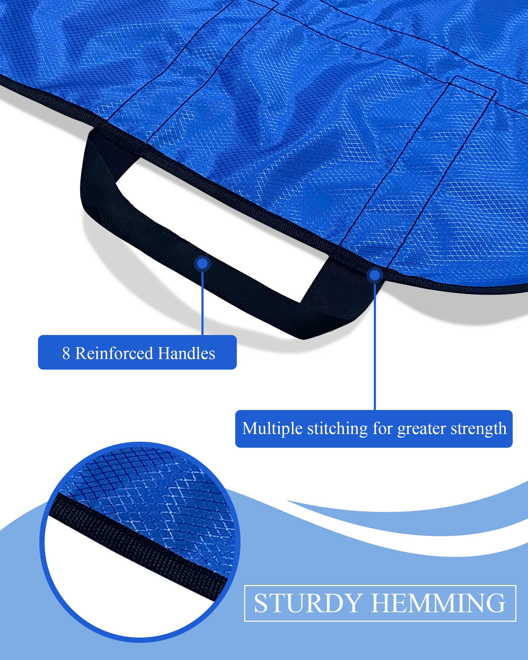 SPRING SEAON Patient Positioning Bed Pad with Handles – Transfer &amp; Slide Sheet for Elderly Care, Waterproof Washable Draw Sheet for Hospital or Home Use, 46.5" x 38.5", 400 LBS Support,Blue thumbnail 4