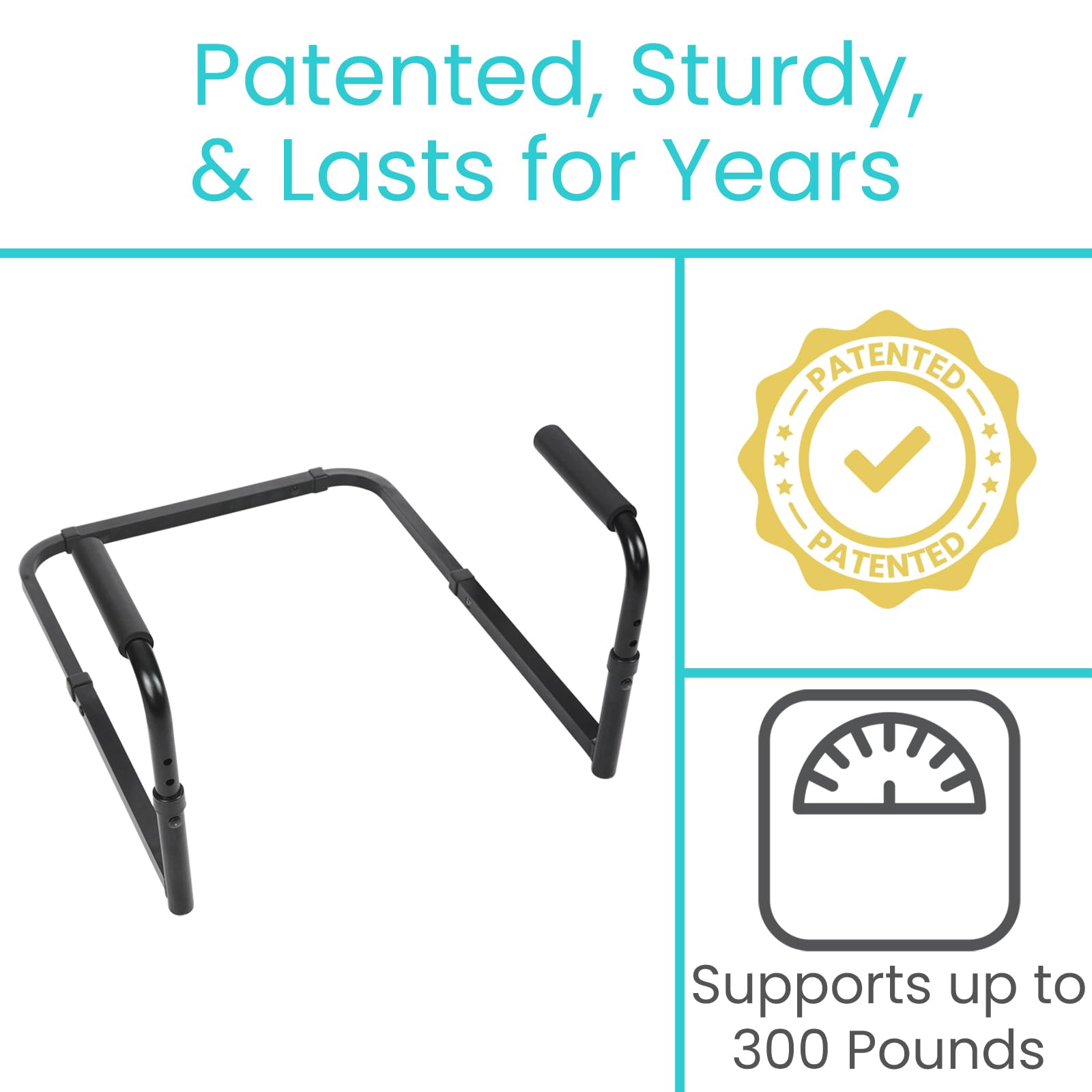 Vive Stand Assist - Mobility Standing Aid Rail for Couch, Chair - Assistance Handle for Patients, Elderly, Seniors and Disabled - Safety Grab Bar for Sitting, Sofa, Home - Adjustable, Portable Device thumbnail 3