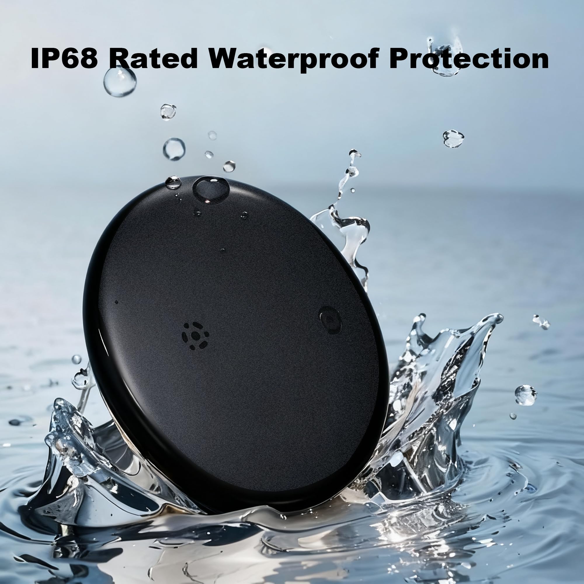 Vrebrey Smart Tracker &amp; Waterproof Silicone Dog Collar Holder, Compatible with Apple Find My App, Real-Time Location Tracking, Smart Alerts, Lost Mode (2black) thumbnail 5