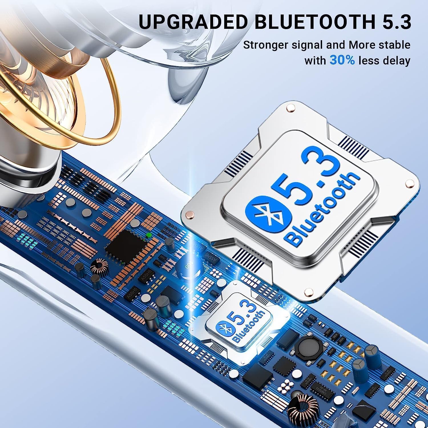 Wireless Earbuds, Bluetooth 5.3 in Ear Headphones with Mic Active Noise Cancellation, 40H Playtime Wireless Earphones High-Fidelity Sound Touch Control Hands-free Call, Ear Buds for iPhone,Android thumbnail 3