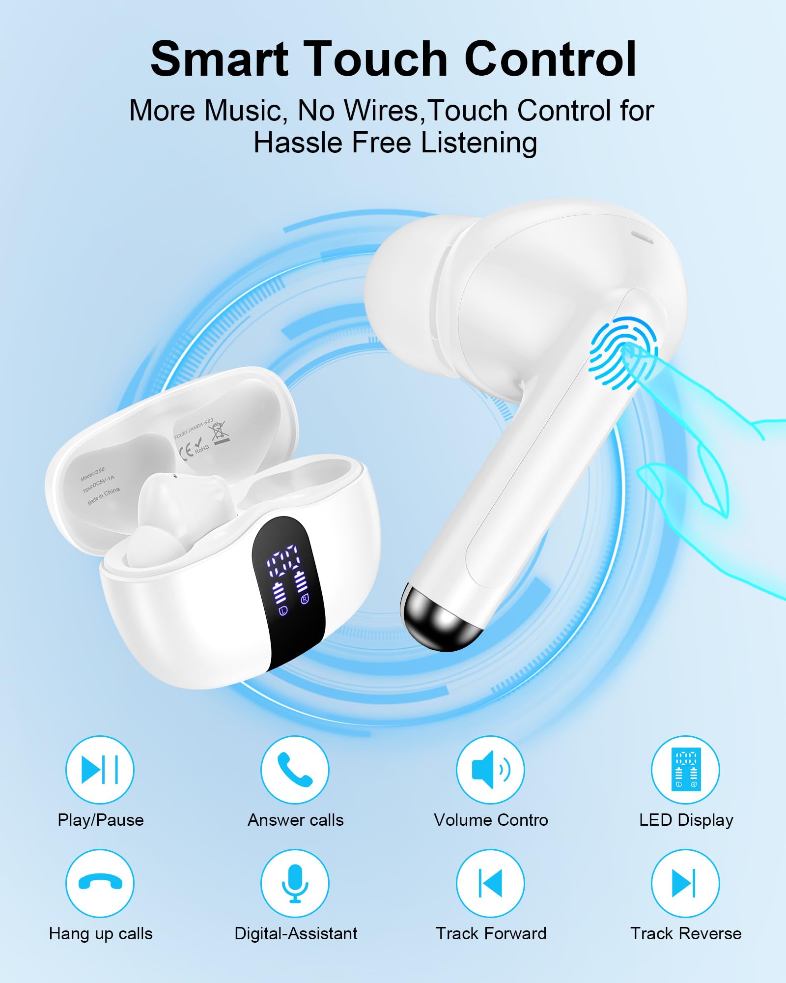 Wireless Earphones for iPhone 17 Pro Max, 17pro, iPhone Air 16e 16 15, Noise Cancelling in Ear Buds, Bluetooth Headphone Mini Comfortable Earpods for Apple, Android Samsung Galaxy, Pixel Pods thumbnail 2