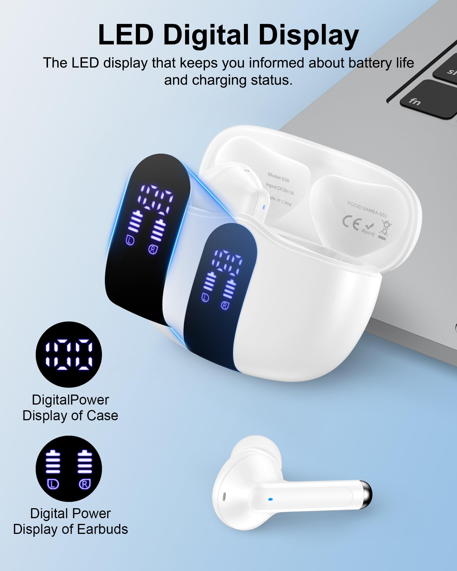 Wireless Earphones for iPhone 17 Pro Max, 17pro, iPhone Air 16e 16 15, Noise Cancelling in Ear Buds, Bluetooth Headphone Mini Comfortable Earpods for Apple, Android Samsung Galaxy, Pixel Pods thumbnail 5