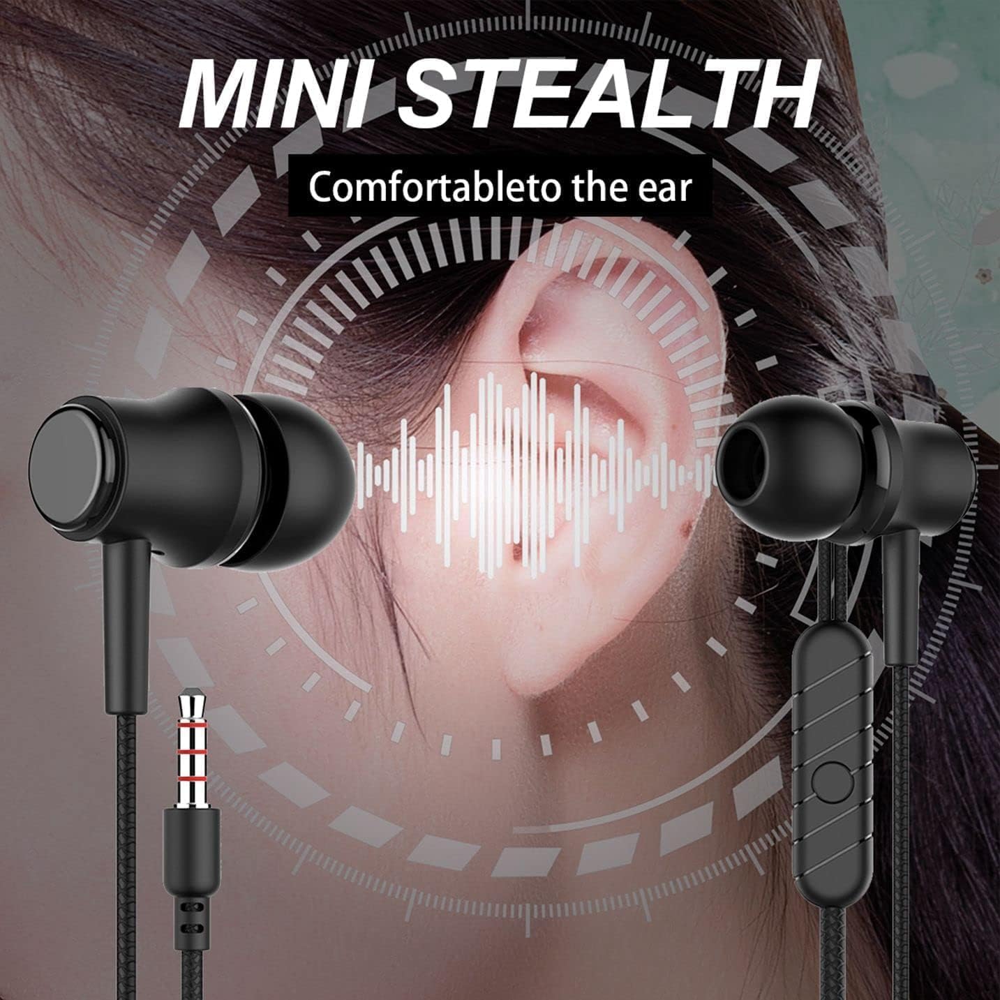 2Pack Headphones Wired Earphones, Ear Buds with Mic Volume Control HiFi Stereo Noise Cancelling, in-Ear Wired Headphones with Strong Bass, Fits All 3.5mm Jack Device thumbnail 2