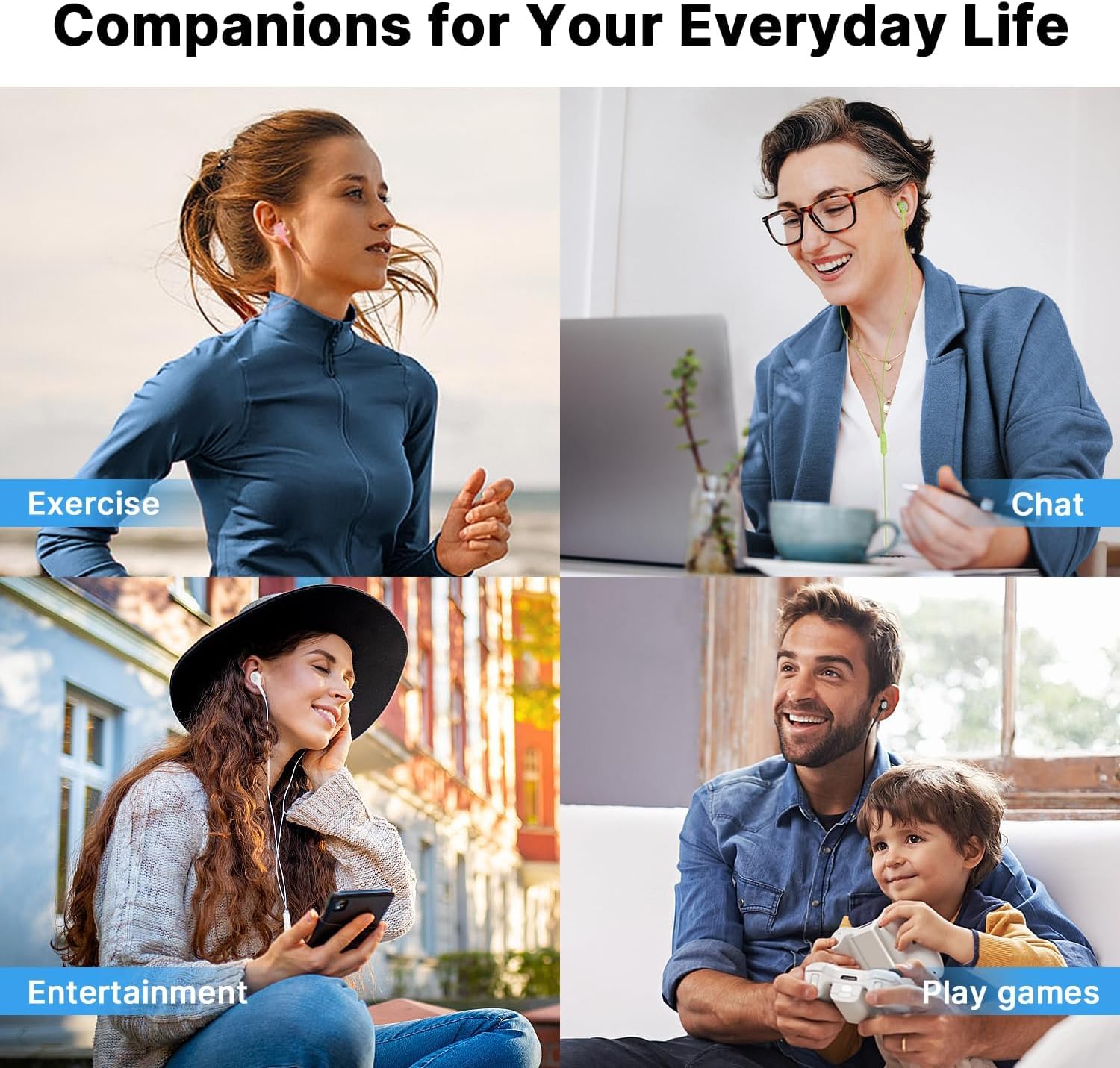 2Pack Headphones Wired Earphones, Ear Buds with Mic Volume Control HiFi Stereo Noise Cancelling, in-Ear Wired Headphones with Strong Bass, Fits All 3.5mm Jack Device thumbnail 3