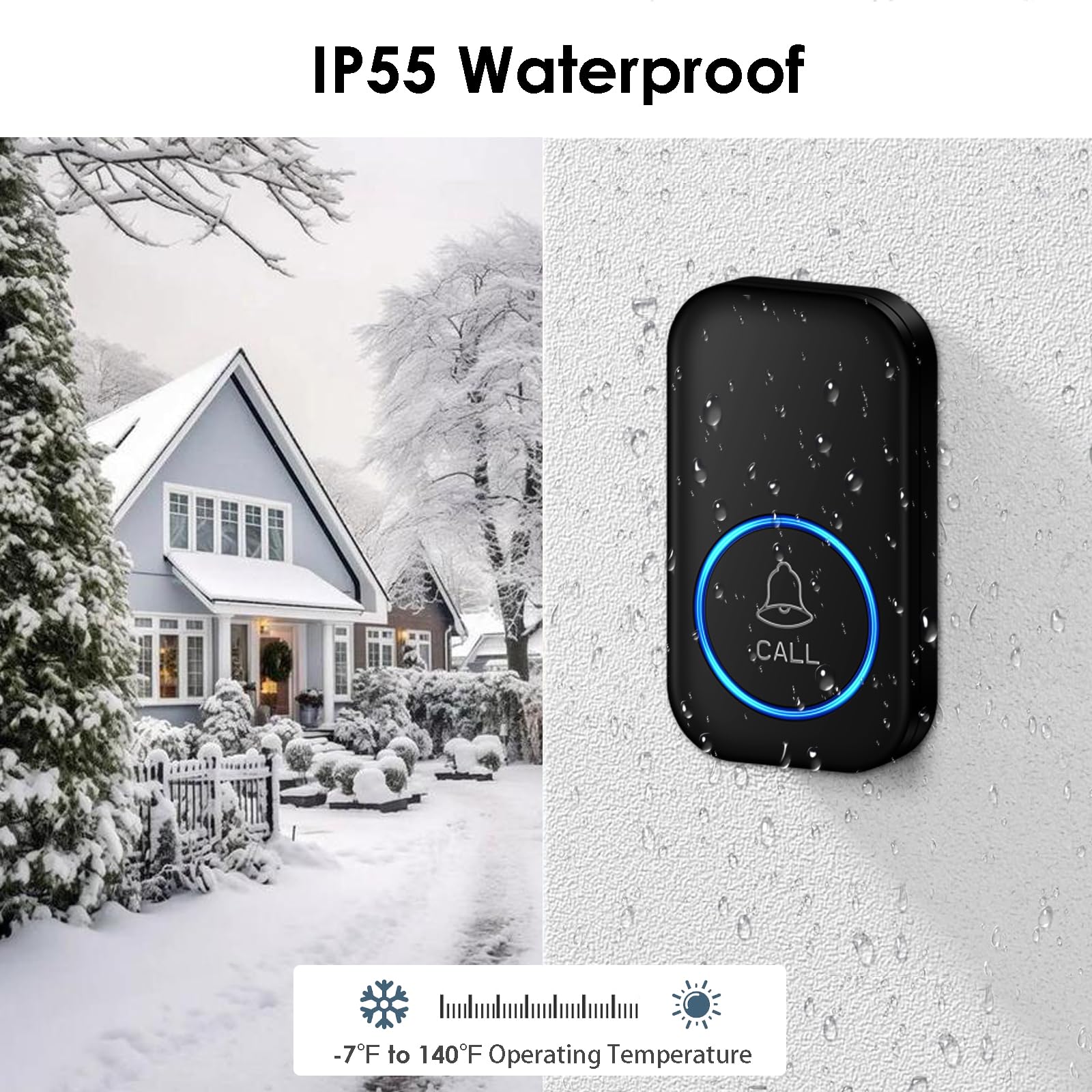 Caregiver Pager, FullHouse Wireless Call Button 1000+ Feet, SOS Alert Nurse Calling Elderly Fall Help System for Patient/Disabled Monitoring at Home, IP55 Waterproof thumbnail 3