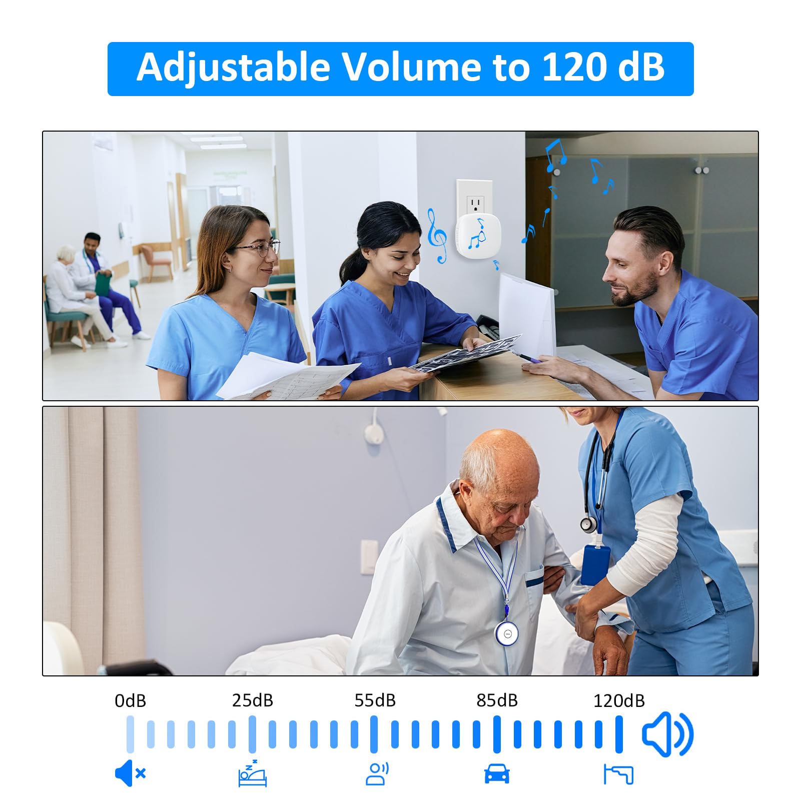 Caregiver Pager Wireless Call Button for Home, Life Alert SOS for Monitoring Elderly Assistance Products Emergency Bell Panic Button Nurse Calling for Seniors Patients Disabled Care,Waterproof thumbnail 4