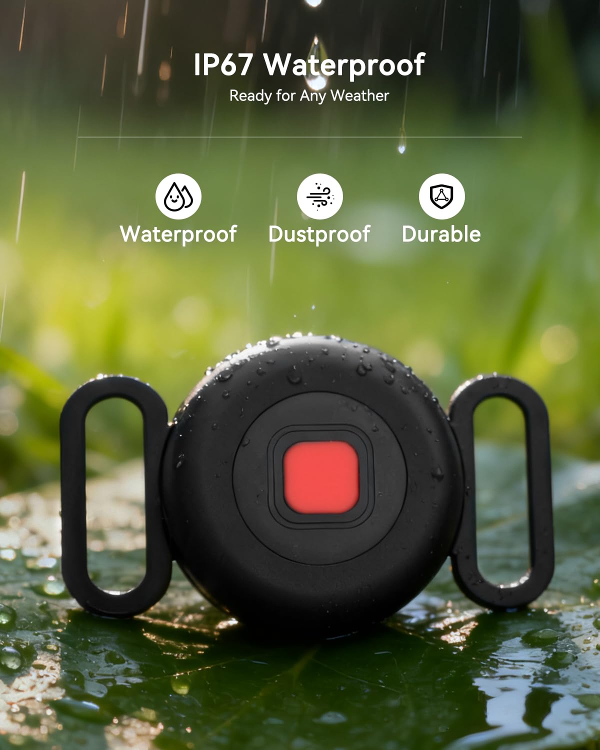 Pet Tracker Tag for Dogs &amp; Cats with Silicone Collar Holder, Works with Apple Find My &amp; Android Find Hub, IP65 Waterproof Bluetooth Anti-Lost Locator (Black, 2Pack) thumbnail 5