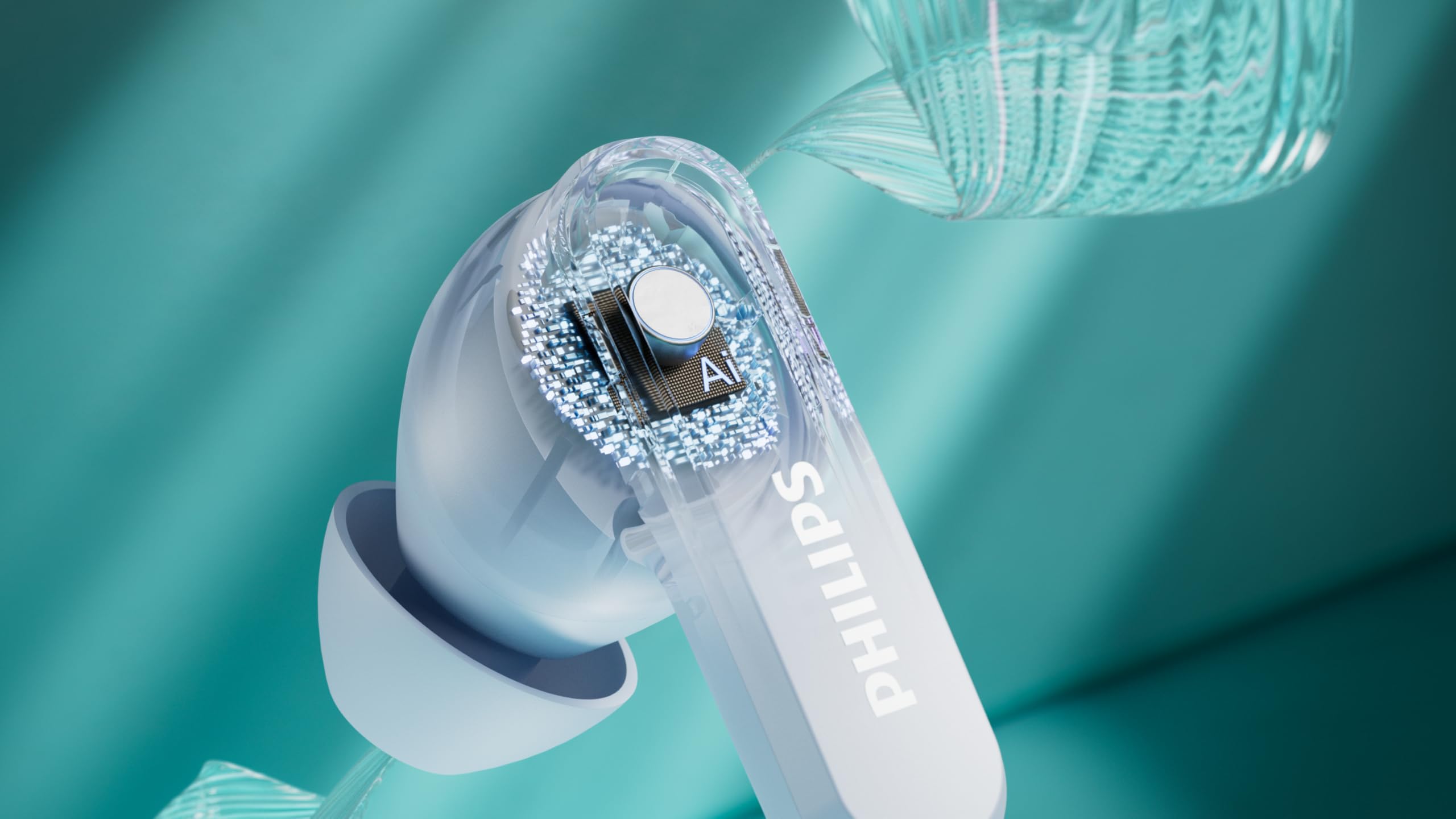 Philips T2000 True Wireless Earbuds, Bluetooth 5.4 Headphones with 4-Mic Clear Calls, Dynamic Bass Boost, 32H Playtime, USB-C Fast Charge, Water Resistant, Multipoint Connection, Touch Control – Blue thumbnail 5