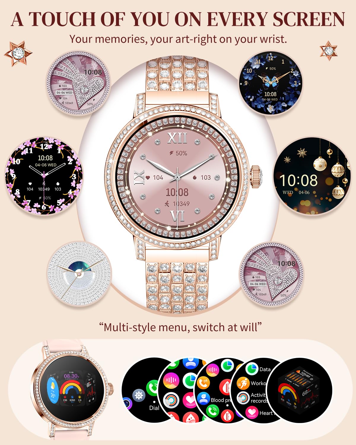 Smartwatch for Women with Diamonds thumbnail 3