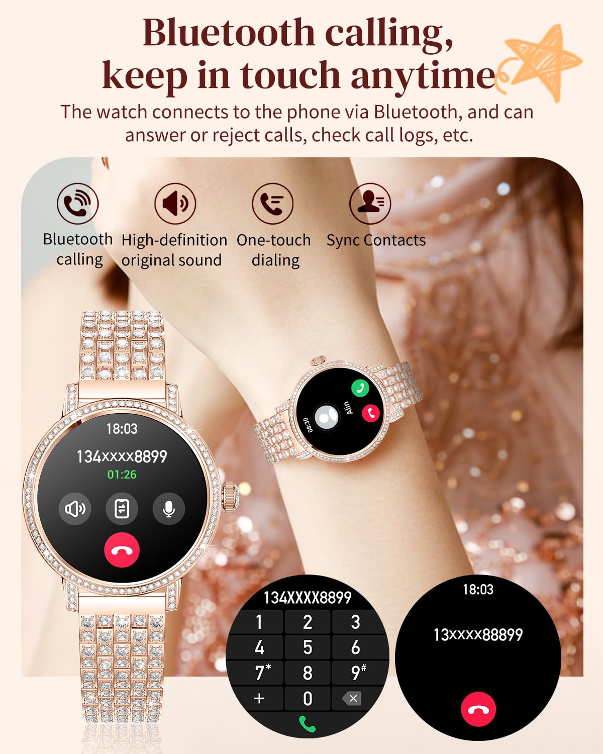 Smartwatch for Women with Diamonds thumbnail 4