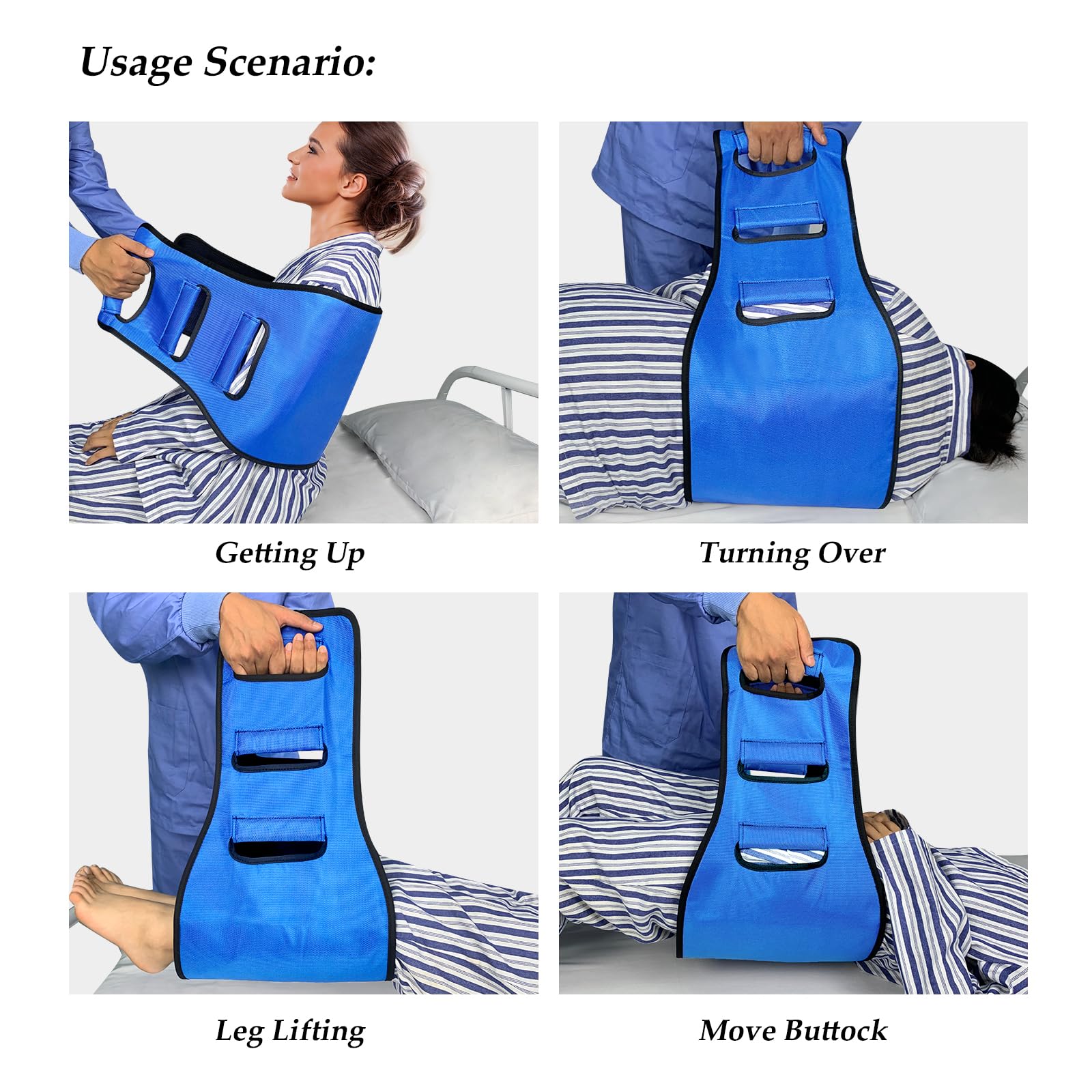 Transfer Sling, Transfer Belt Gait Belts for Seniors, Heavy Duty Patient Lift Belt, Lift Sling Mobility Standing and Lifting Aid for Disabled, Elderly, Injured- Safely Move from Bed and Wheelchair thumbnail 4