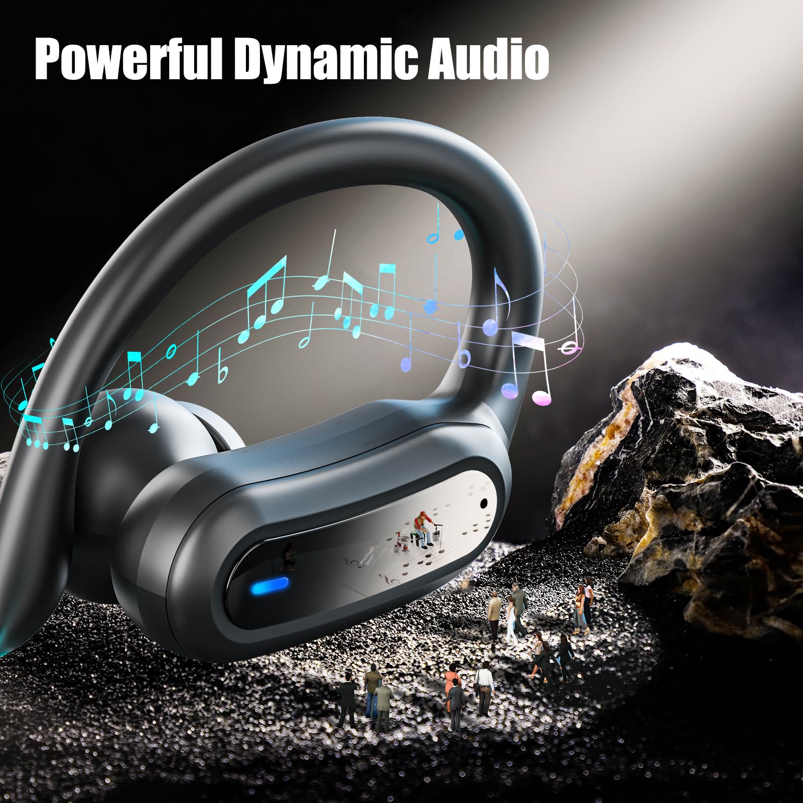 TRAUSI Wireless Earbuds, Bluetooth 5.4 Headphones, True Wireless Stereo Earphones with Noise Cancelling Mic, IPX7 Waterproof, Comfort Fit and Fast Charging Ear Buds (Black) thumbnail 2