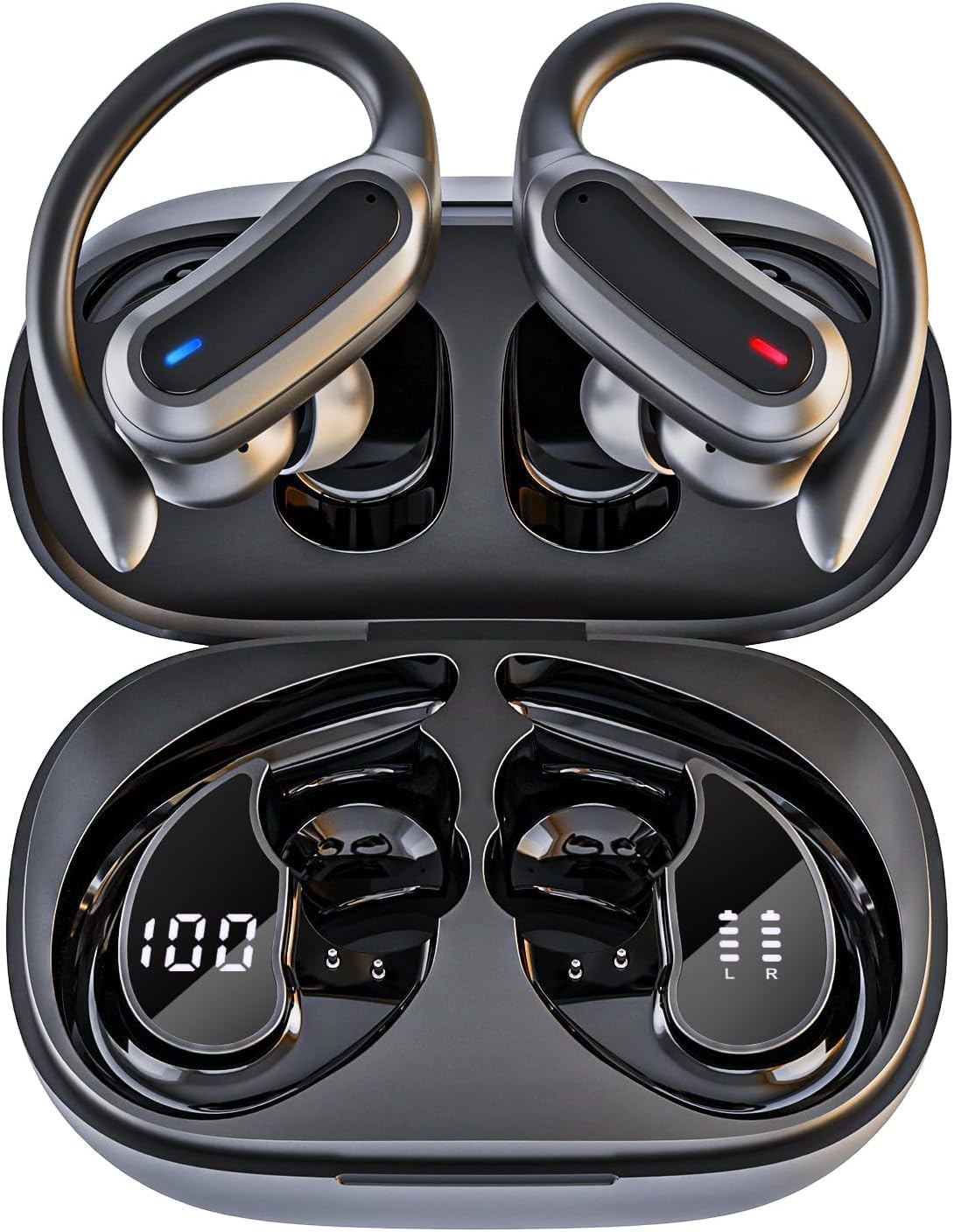 TRAUSI Wireless Earbuds, Bluetooth 5.4 Headphones, True Wireless Stereo Earphones with Noise Cancelling Mic, IPX7 Waterproof, Comfort Fit and Fast Charging Ear Buds (Black) image 1