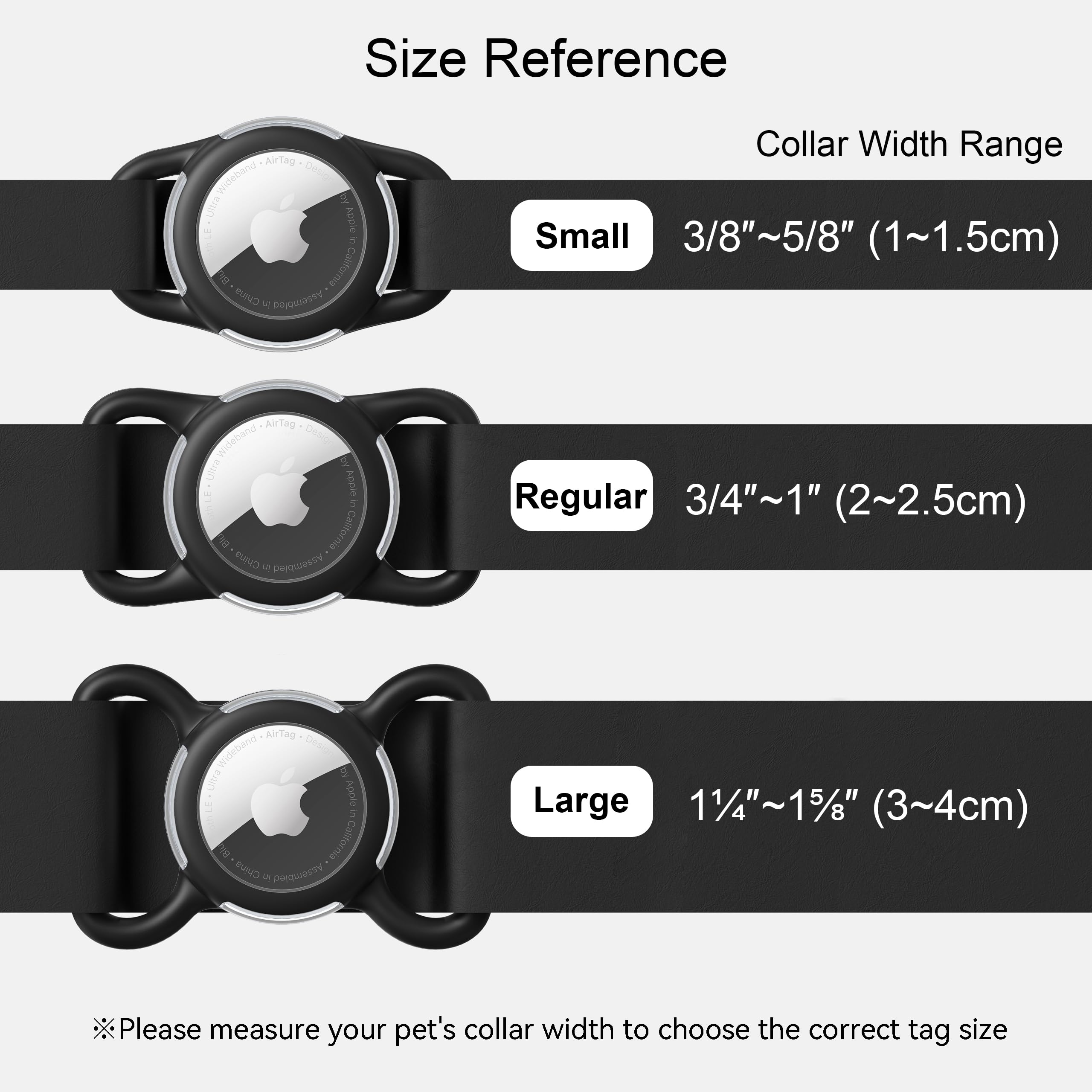Waterproof Airtag Holder for Dog Collar, Soft Full-Body Protective Airtag Holder for Dog &amp; Cat Collars, Ultra-Durable, Easy Installation, Lightweight Clear Airtag Case (Black, Regular) thumbnail 4