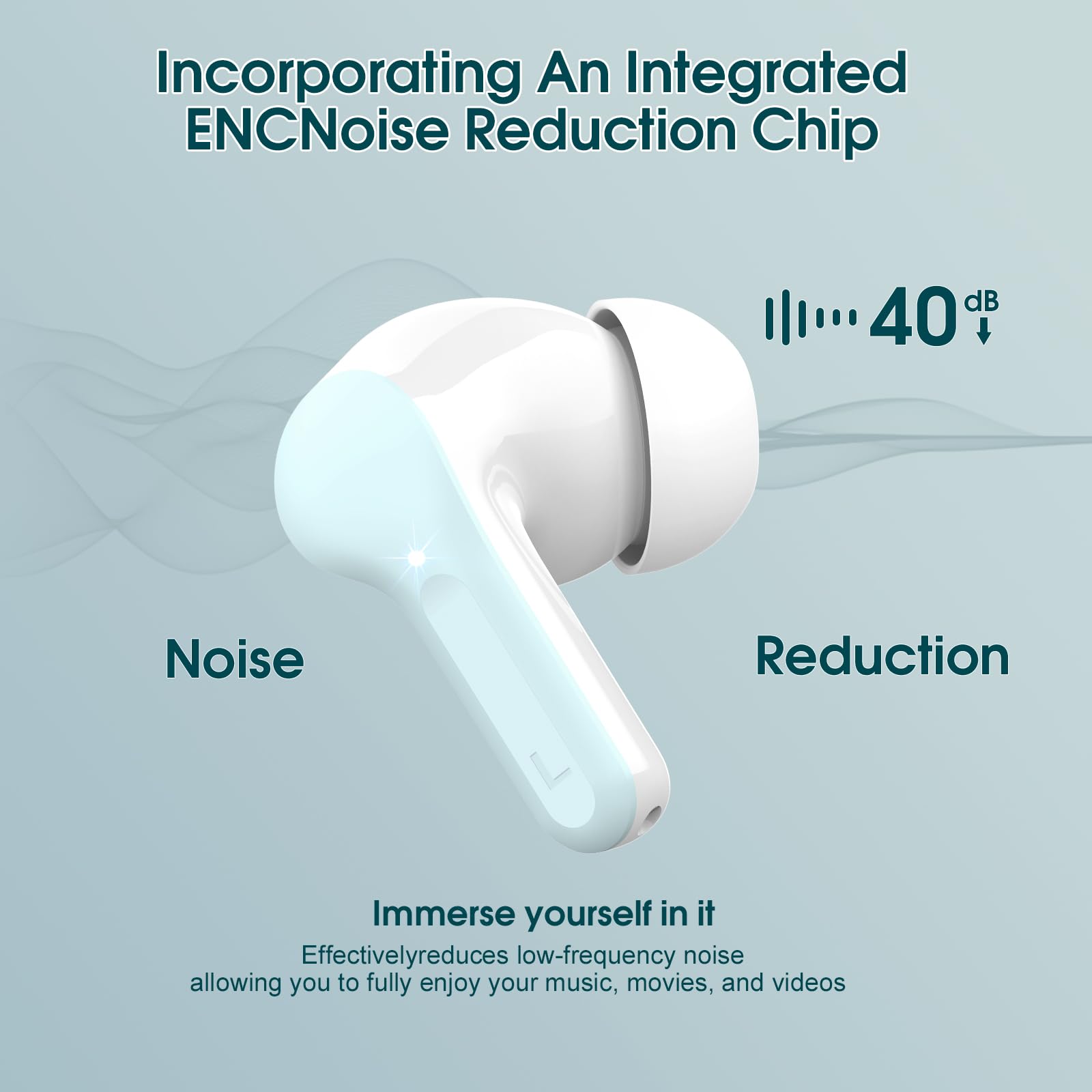 Wireless Earbuds, Bluetooth 5.4 Headphones HiFi Stereo, Bluetooth Earbuds with ENC Noise Cancelling Mic, IP7 Waterproof in Ear Earphones, 48H, LED Display Ear Buds for Pad Phones Workout, Rose Gold thumbnail 3