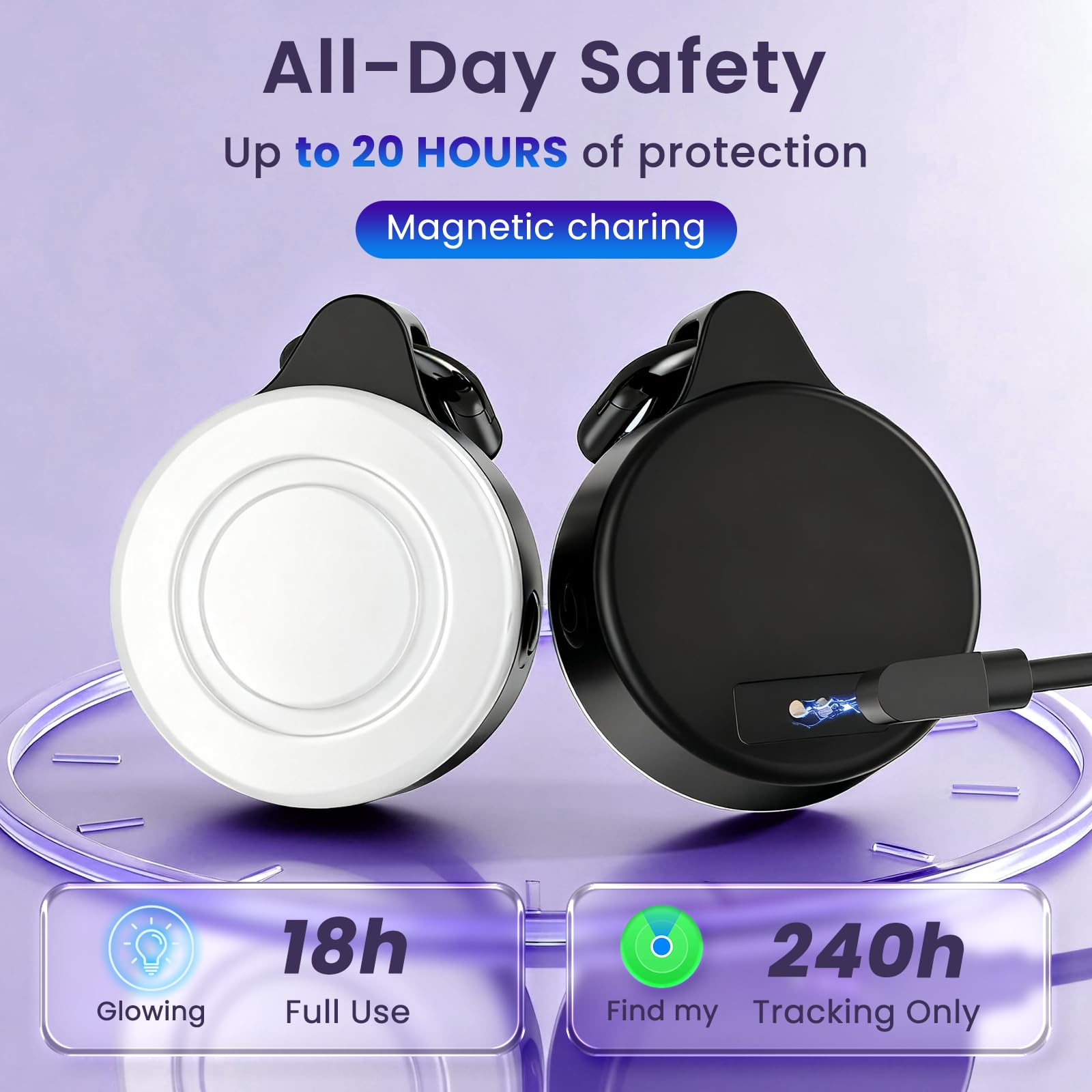 2-in-1 GPS Tracker &amp; Dog Light - Smart Tracking Pet LED Light for iOS Only - Rechargeable IP68 Waterproof Dog Collar Light with 6 Modes for Night Walking - Works with Apple Find My, No Subscription thumbnail 3