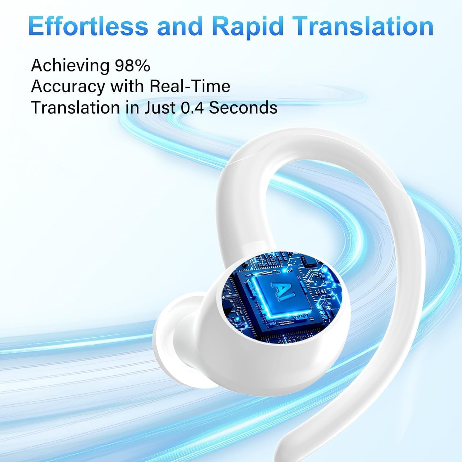 AI Translation Earbuds Real Time, 164 Language Translator Earbuds, 3-in-1 Bluetooth 5.4 Translation Headphones with 5 Translation Modes, 48H AI Ear Buds Translator Device for Business/Travel/Learning thumbnail 4