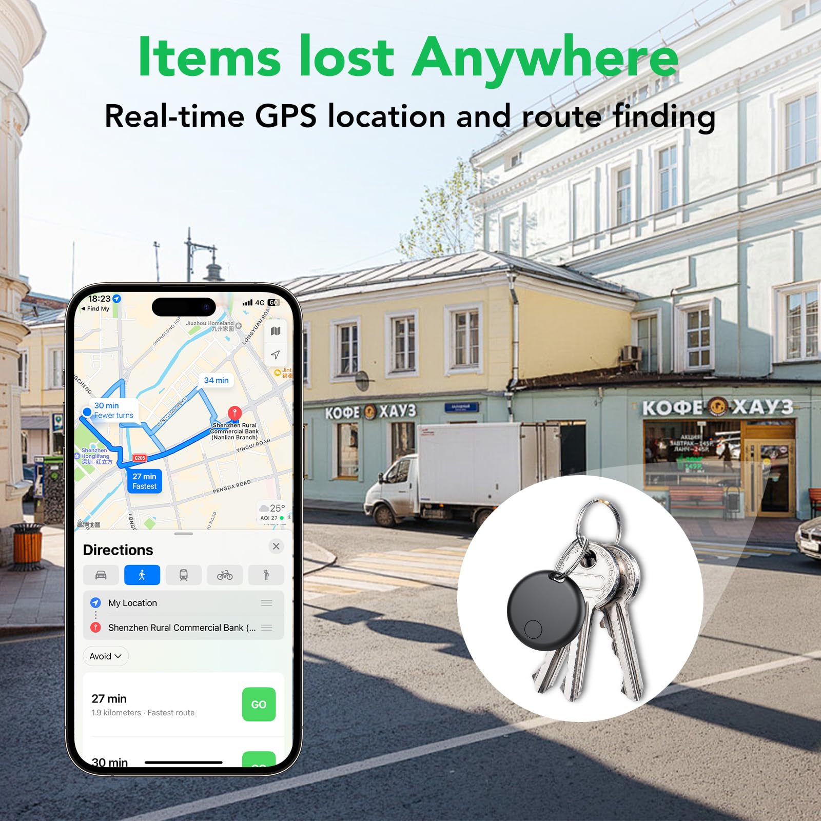 Air Tracker Tags-4 Pack: Smart Bluetooth Tracker, Item Finder Works with Apple Find My (iOS Only) App, Trakcer Tag Locator for Keys, Luggage, Satchel, weTag mini. (Not for Android Devices) thumbnail 3