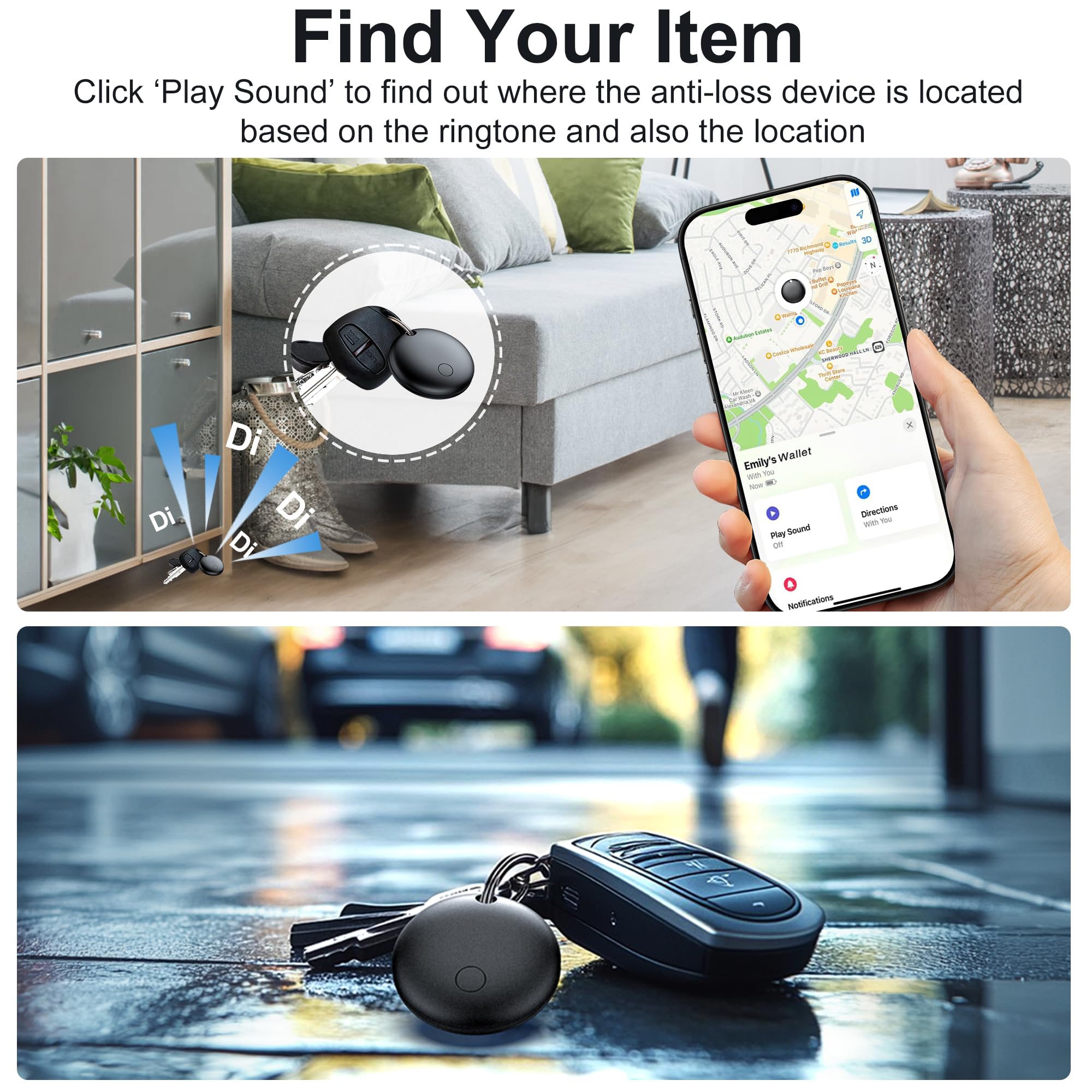 Air Tracker Tags-4 Pack, Smart Trackers, Item Locator Tags Works with Apple Find My | iOS Only | 4 Different Cases | Replaceable Battery | Water-Resistant | Item Finder for Key, Luggage,Backpack,Bike thumbnail 3