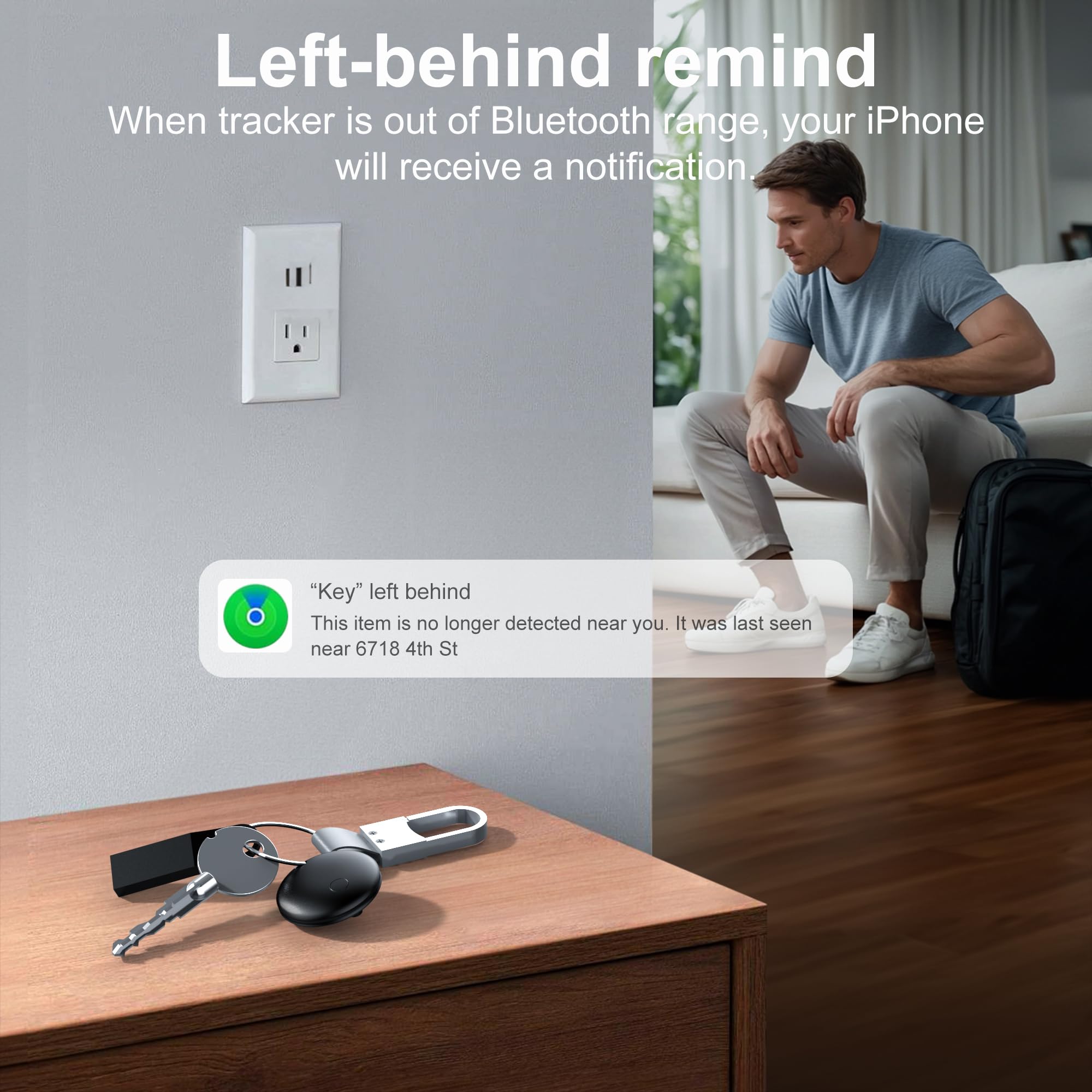 Air Tracker Tags-4 Pack, Smart Trackers, Item Locator Tags Works with Apple Find My | iOS Only | 4 Different Cases | Replaceable Battery | Water-Resistant | Item Finder for Key, Luggage,Backpack,Bike thumbnail 4