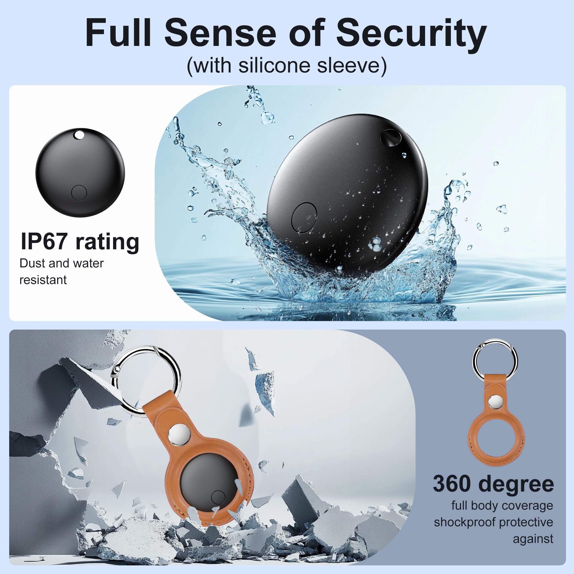 Air Tracker Tags-4 Pack, Smart Trackers, Item Locator Tags Works with Apple Find My | iOS Only | 4 Different Cases | Replaceable Battery | Water-Resistant | Item Finder for Key, Luggage,Backpack,Bike thumbnail 5