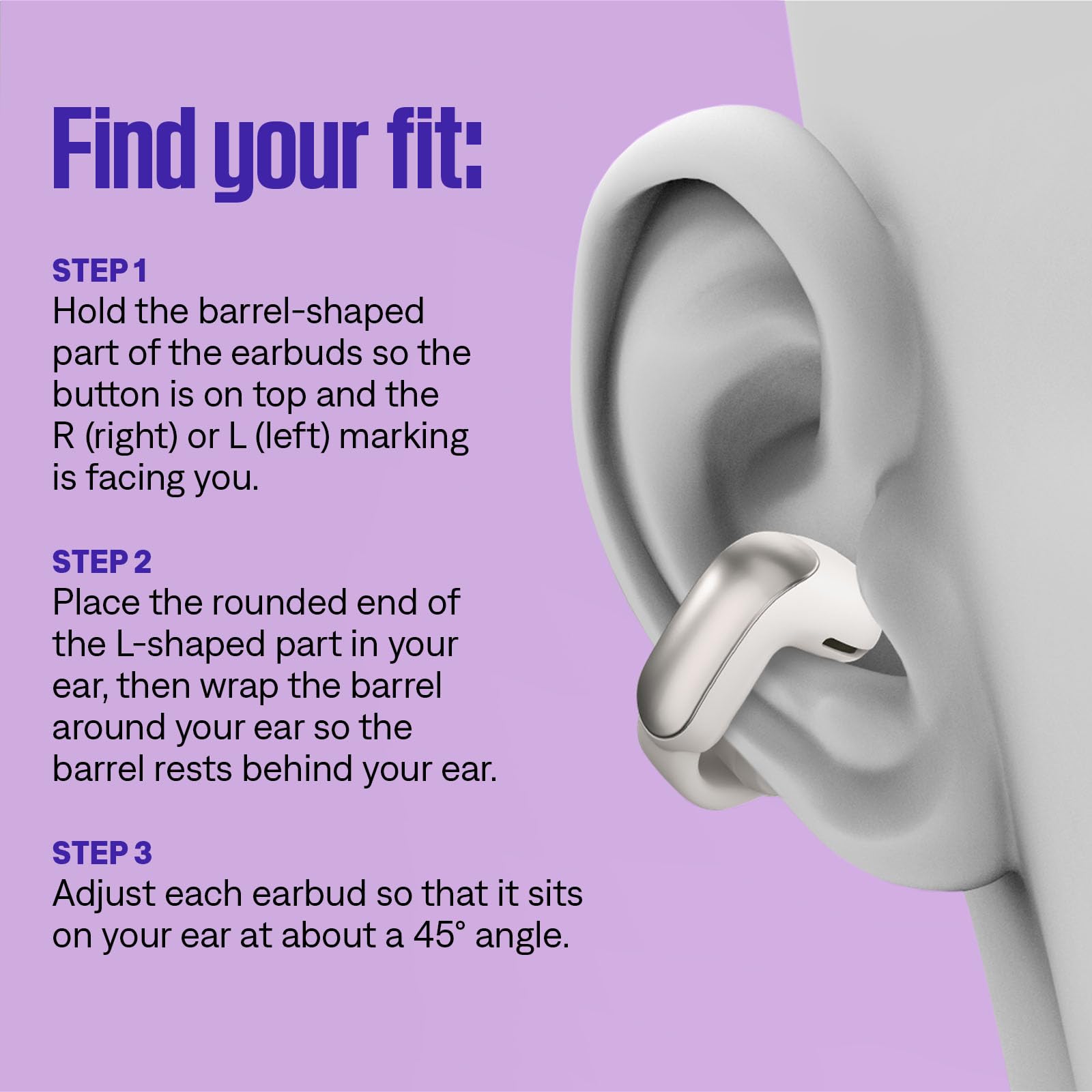 Bose Ultra Open Earbuds - Bluetooth Open Ear Earbuds with OpenAudio for Awareness, Clip-On Design for Comfort, Water Resistant, Up to 48 Hrs of Playtime, Midnight Violet - Limited Edition Color thumbnail 5