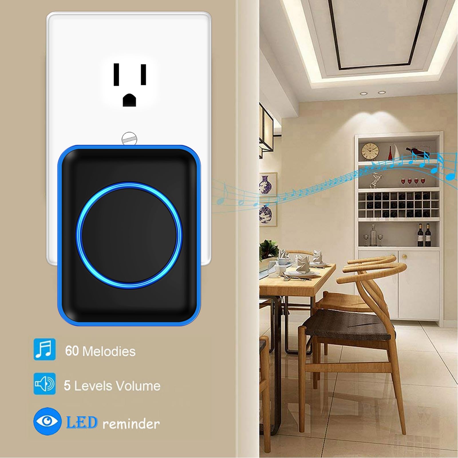 Caregiver Pager, FullHouse Wireless Call Button 1000+ Feet, SOS Alert Nurse Calling Elderly Fall Help System for Patient/Disabled Monitoring at Home, IP55 Waterproof thumbnail 4