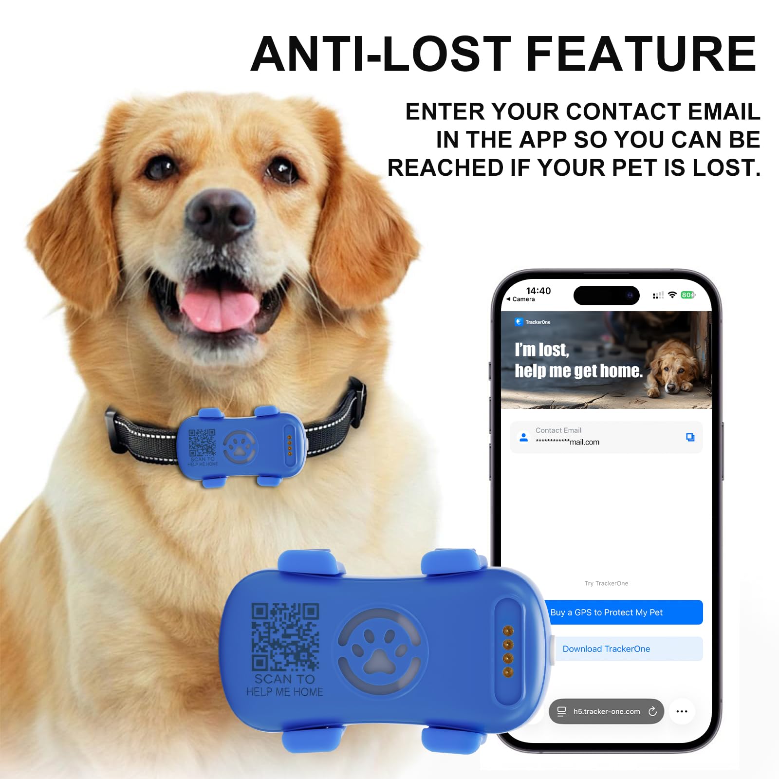 Guardtix GPS Tracker for Dogs &amp; Cats Pet GPS Location Tracker with Smart Alerts &amp; Location History Geo-Fence Real-Time Waterproof iOS &amp; Android Subscription Required thumbnail 2