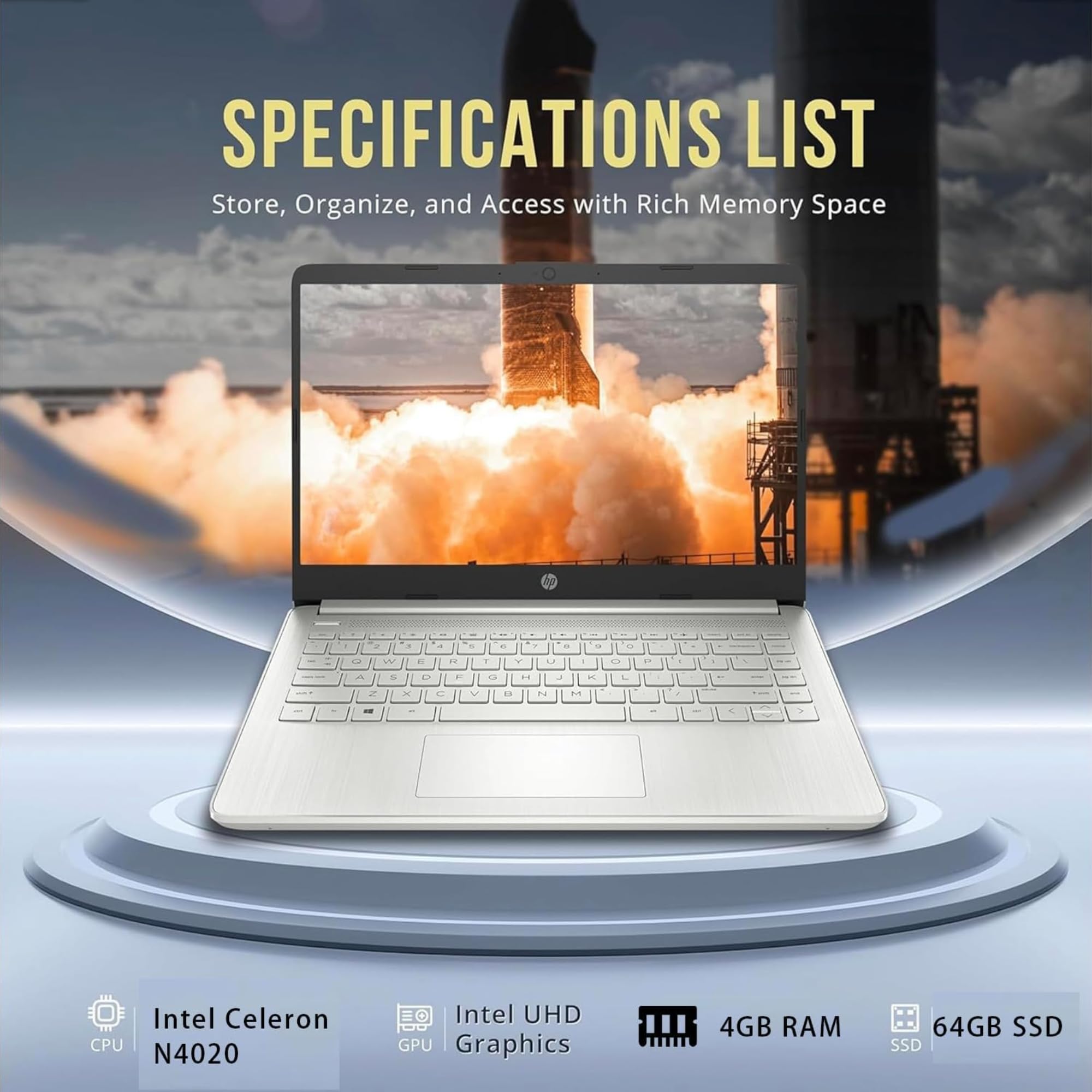 HP Rose Gold Ultrabook 14 Laptop thumbnail 4