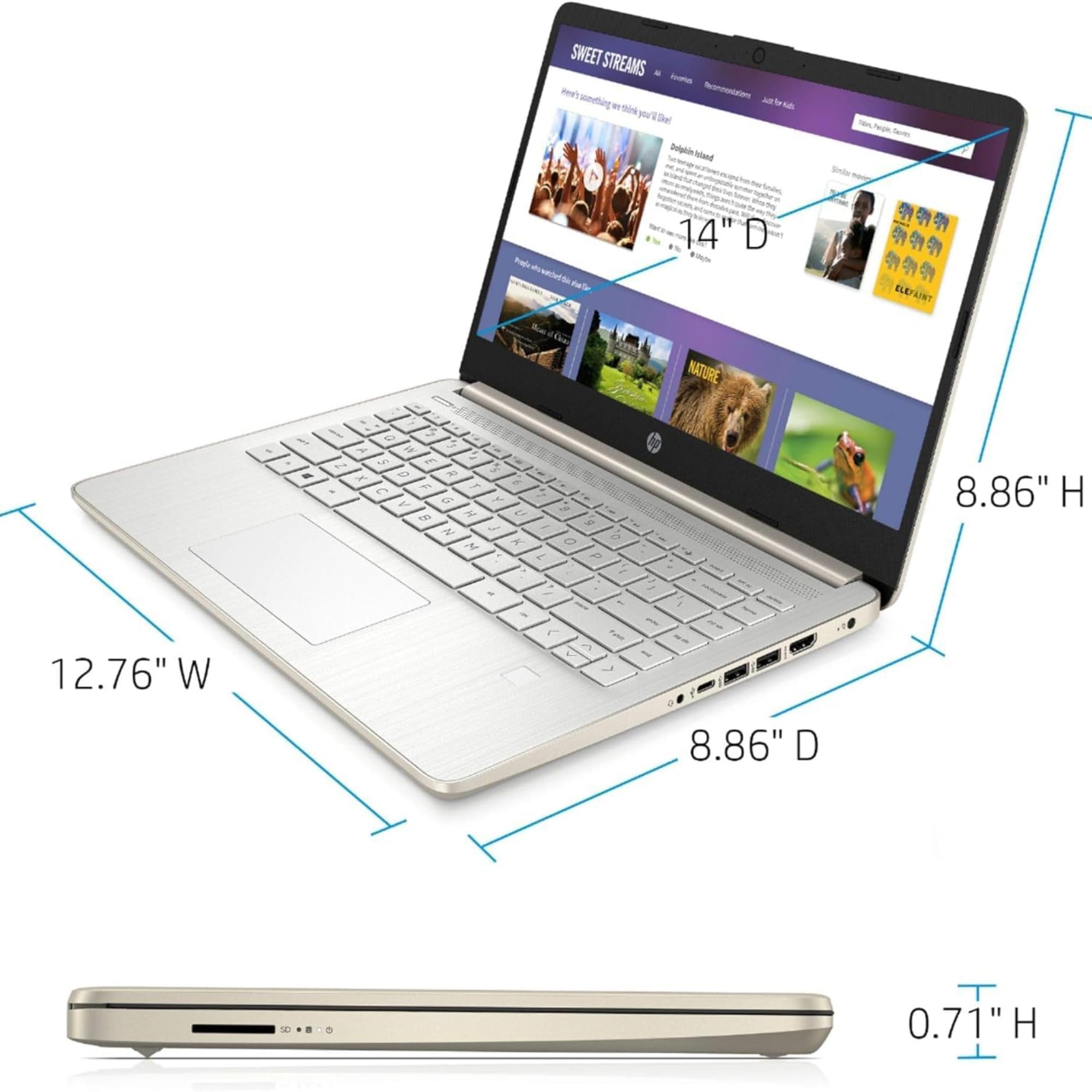 HP Rose Gold Ultrabook 14 Laptop thumbnail 5