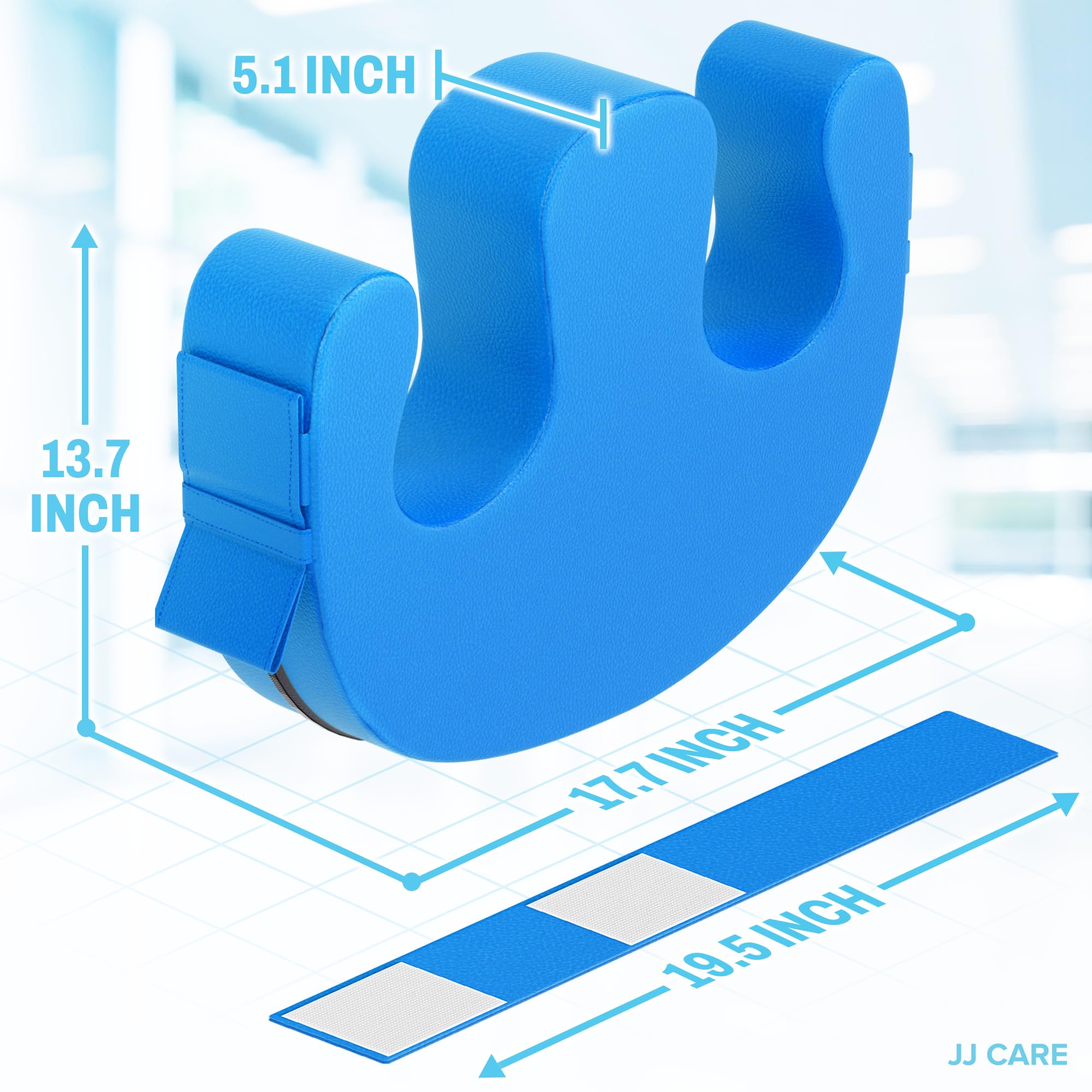 JJ CARE Patient Turning Device - 1 Pc U Shape Turning Pillow, Waterproof PU Leather Case, Anti-Decubitus Turnover Pillow with Handles and Strap, Bedridden Patient Supplies thumbnail 3