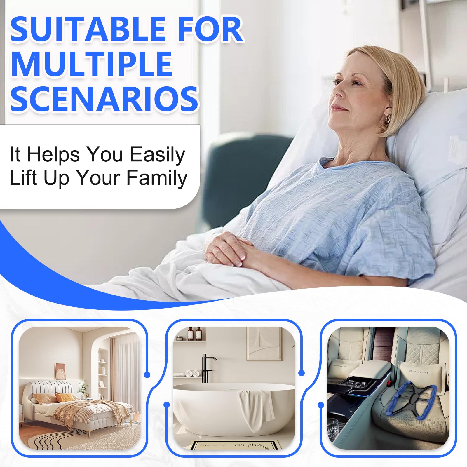 Lift Assist for Elderly,Aids for Disabled and Elderly with No-Slip Grip Handles,Standing Aids &amp; Supports to Transfer Elderly, Senior, Bariatric, Patient Or Disabled,As Seen On Tv(Blue) thumbnail 4