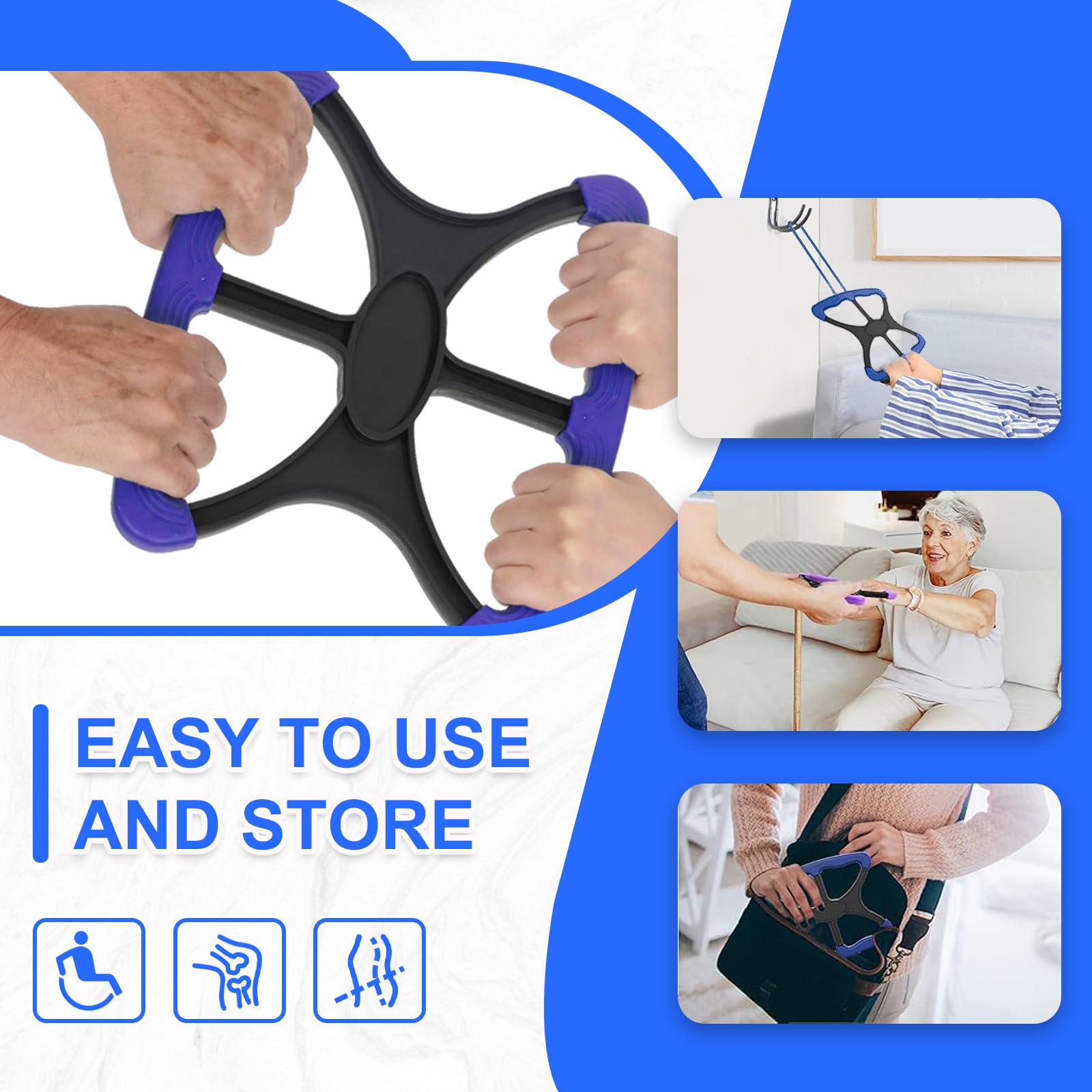 Lift Assist for Elderly,Aids for Disabled and Elderly with No-Slip Grip Handles,Standing Aids &amp; Supports to Transfer Elderly, Senior, Bariatric, Patient Or Disabled,As Seen On Tv(Blue) thumbnail 5