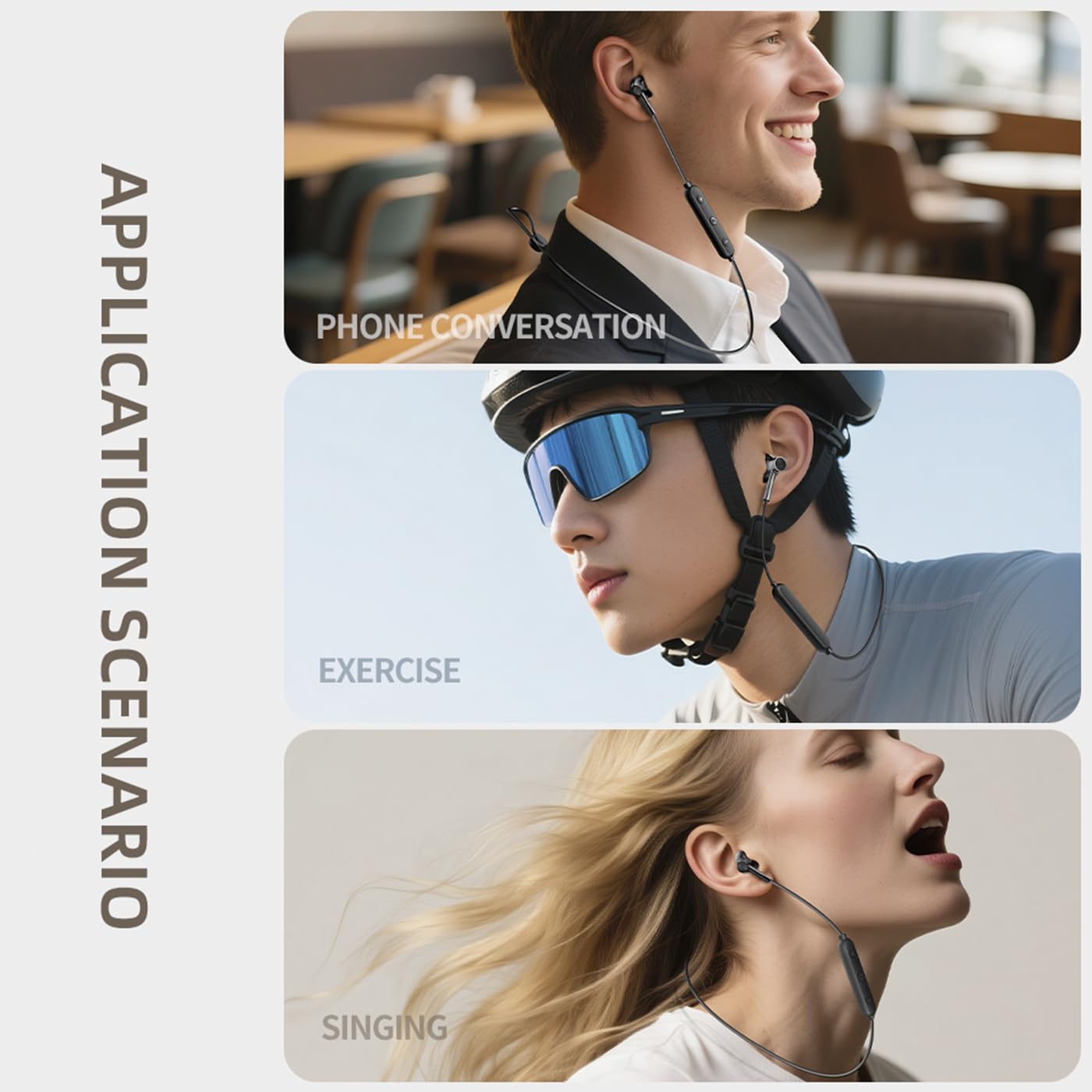 Magnetic Neckband Bluetooth Earbuds - call Noise-Canceling rich bass earphones with Mic,Wireless Neckband Headphones Noise Cancellation,IPX4 SweatProof,20H Playtime(No USB-C Charging Cable Included) thumbnail 4