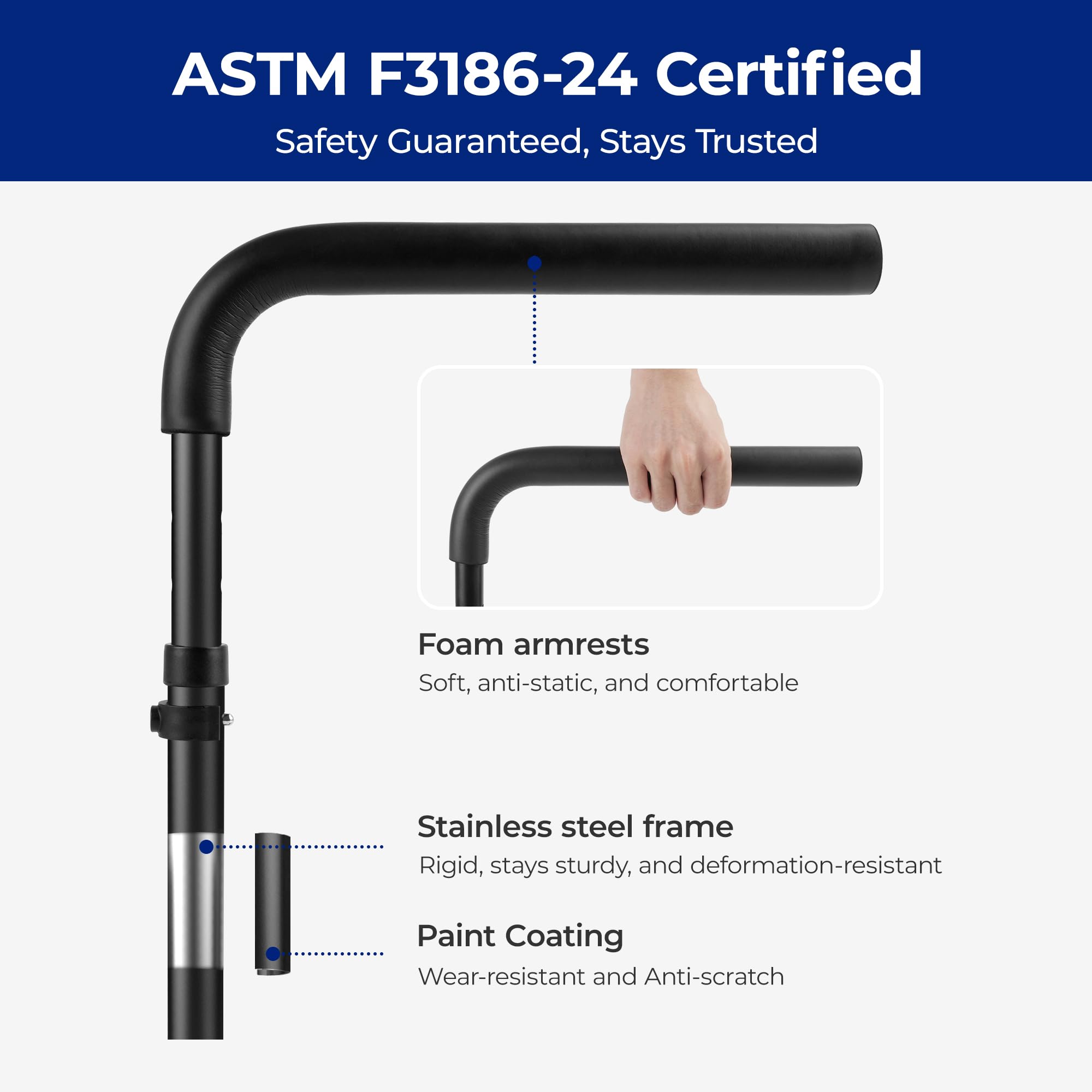 NIMOOD L1 Stand Assist for Couch, Mobility Aids for Chair, Elderly Assistance Products for Elderly, Disabled, Senior Essentials Adjustable Safety Grab Bar for Sit to Stand, Disability Aids, Couch Cane thumbnail 3