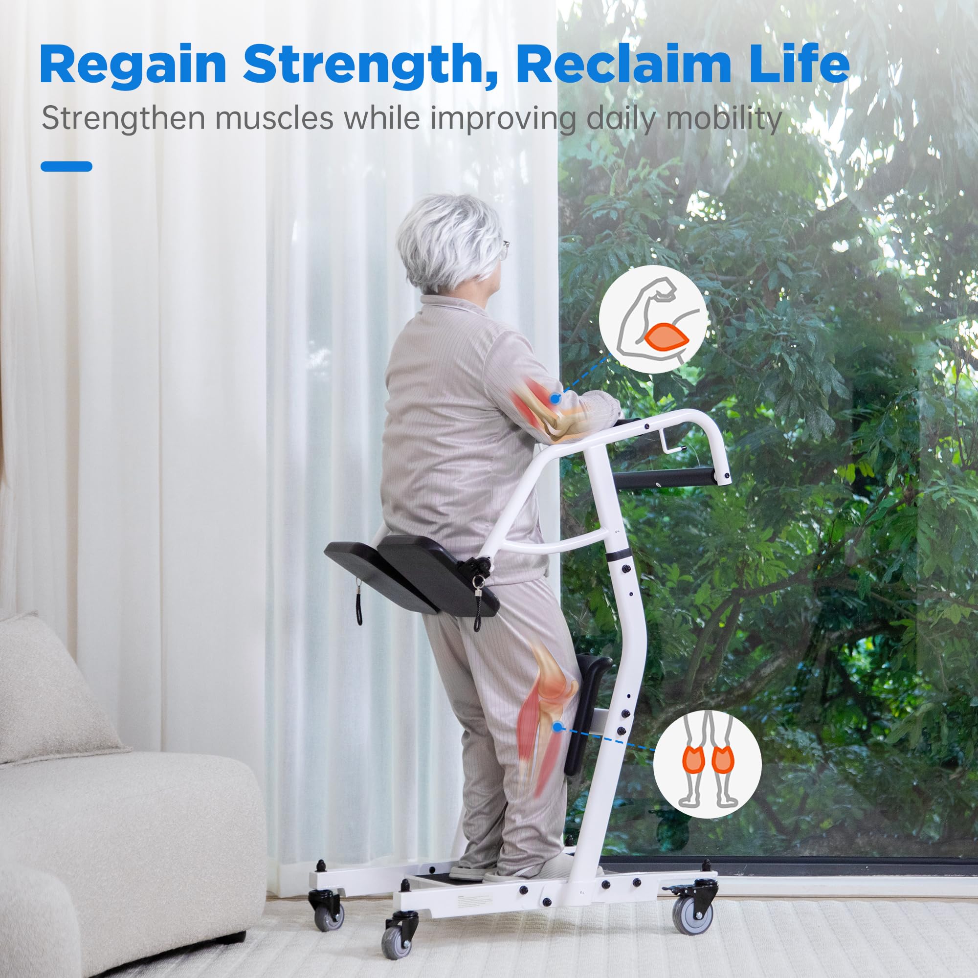 PIDOSO Sit to Stand Lift, Stand Assist Lift for Elderly, Patient Transfer Assist Devices with Belt for Home Care Use, 400 lbs Capacity thumbnail 2