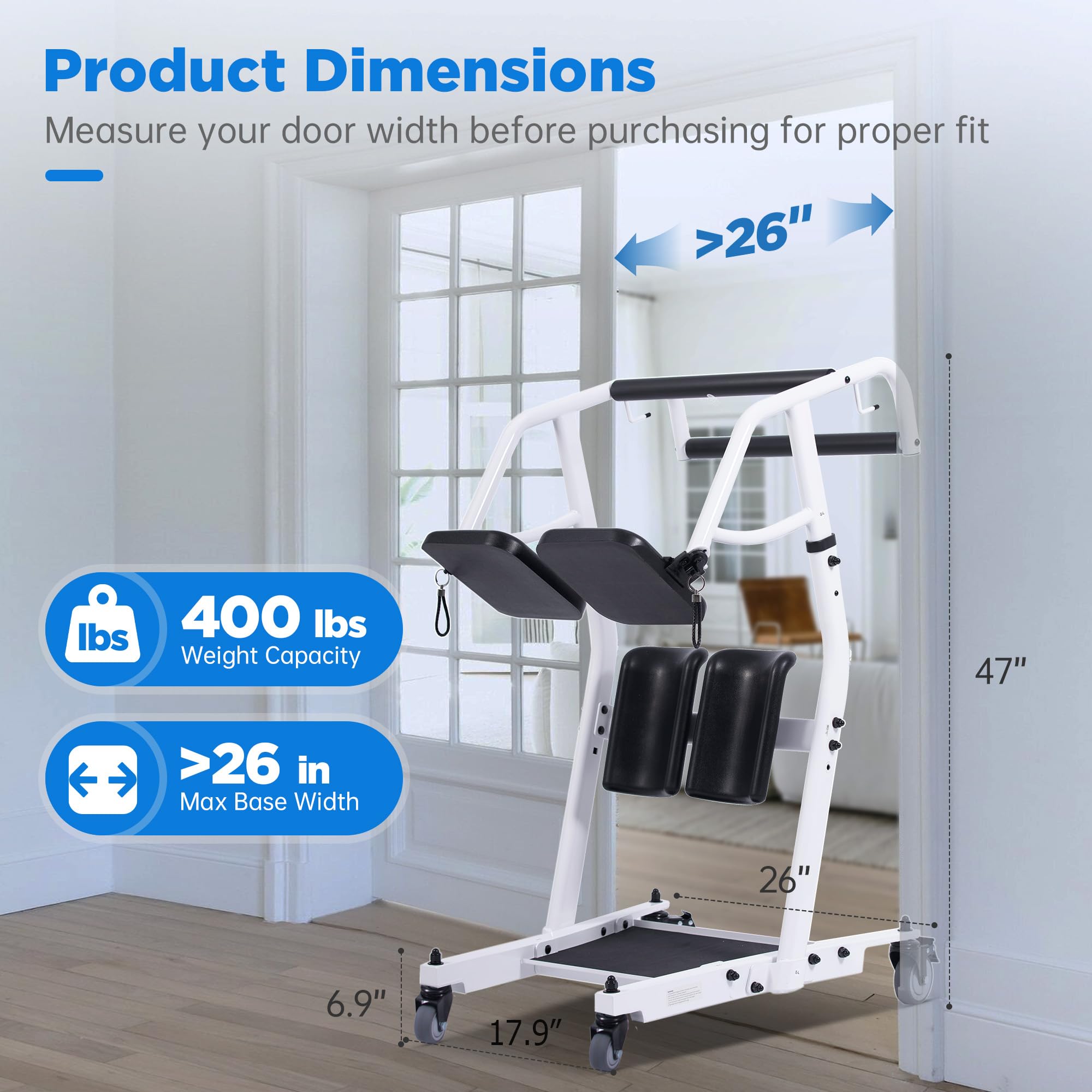 PIDOSO Sit to Stand Lift, Stand Assist Lift for Elderly, Patient Transfer Assist Devices with Belt for Home Care Use, 400 lbs Capacity thumbnail 3