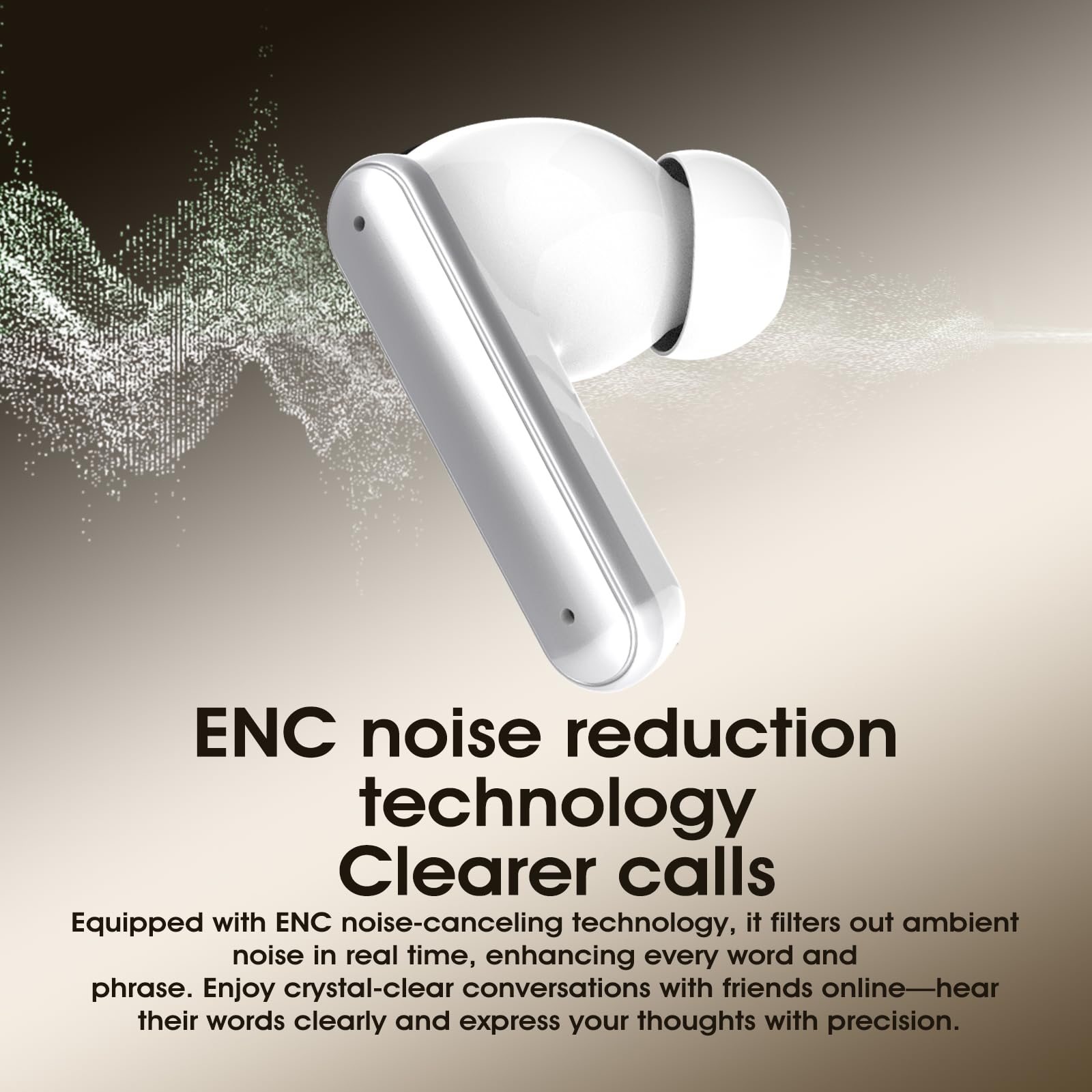 SIMIFLY Hybrid Active Noise Cancelling Wireless Earbuds, Noise Cancelling in Ear Headphones for Crystal-Clear Calls &amp; Music, 50H Playtime for Office/Running/Workout (Pearl) thumbnail 5