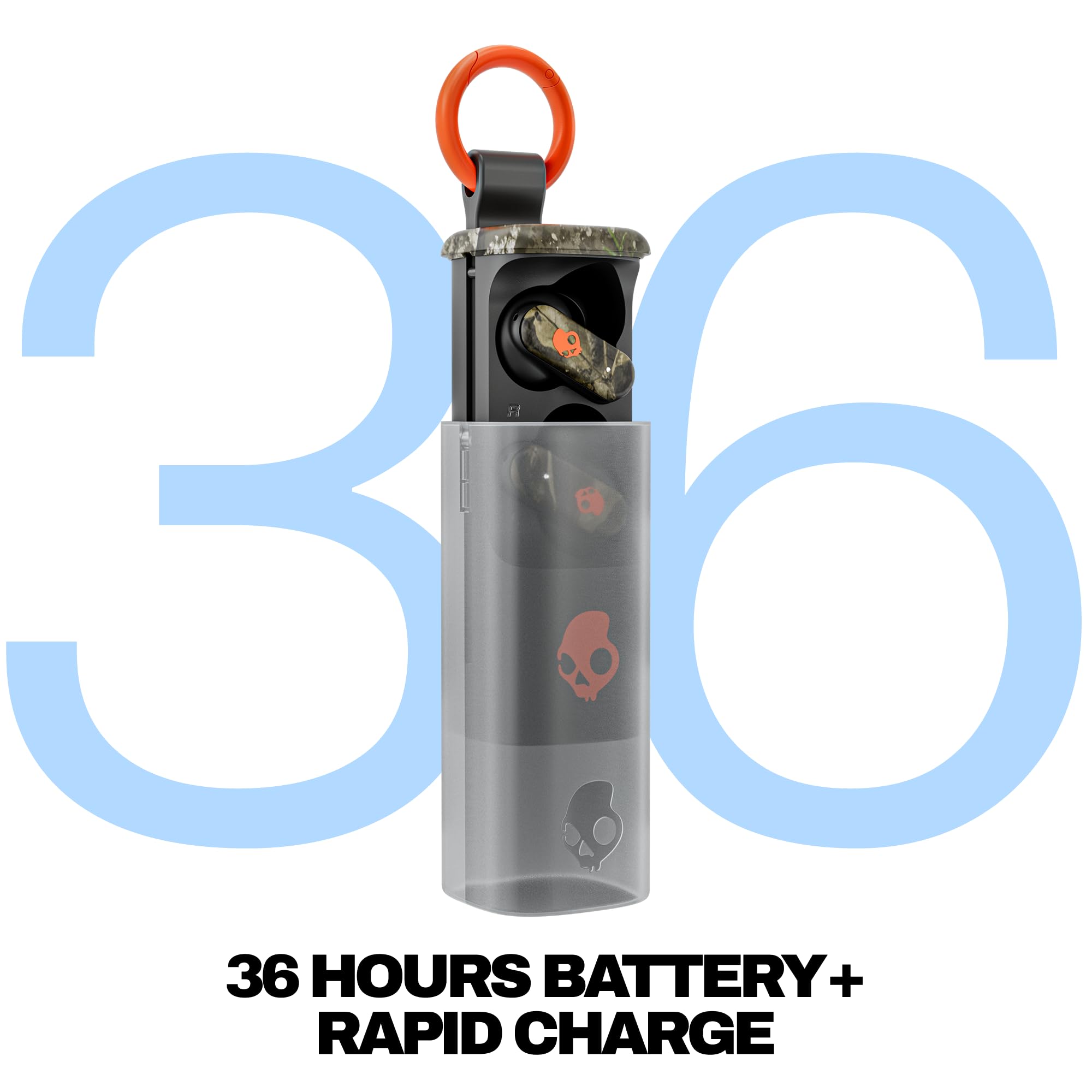 Skullcandy Dime Evo Wireless Earbuds, Bluetooth Headphones, Noise Isolating Fit, Up to 36 Hours Battery, Microphone for iPhone Android, Easy Carry with Clip-Anywhere Case - Preppy Sage thumbnail 2